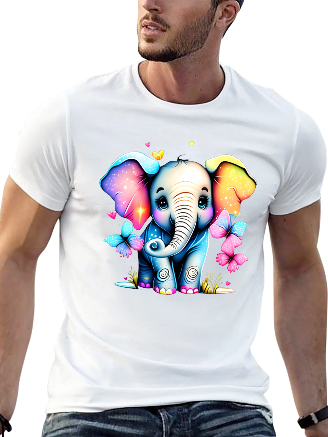 Black Cute Elephant T-Shirt view 13