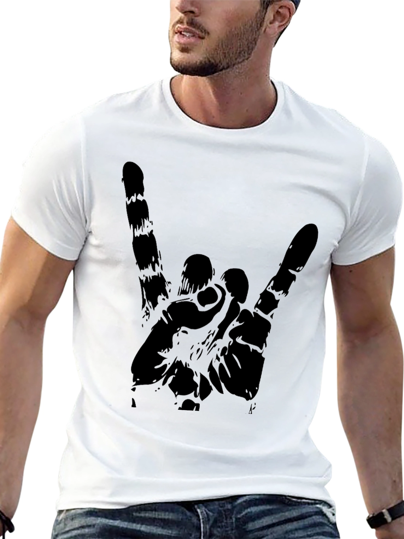 Black Rock On Graphic Black T-Shirt view 13