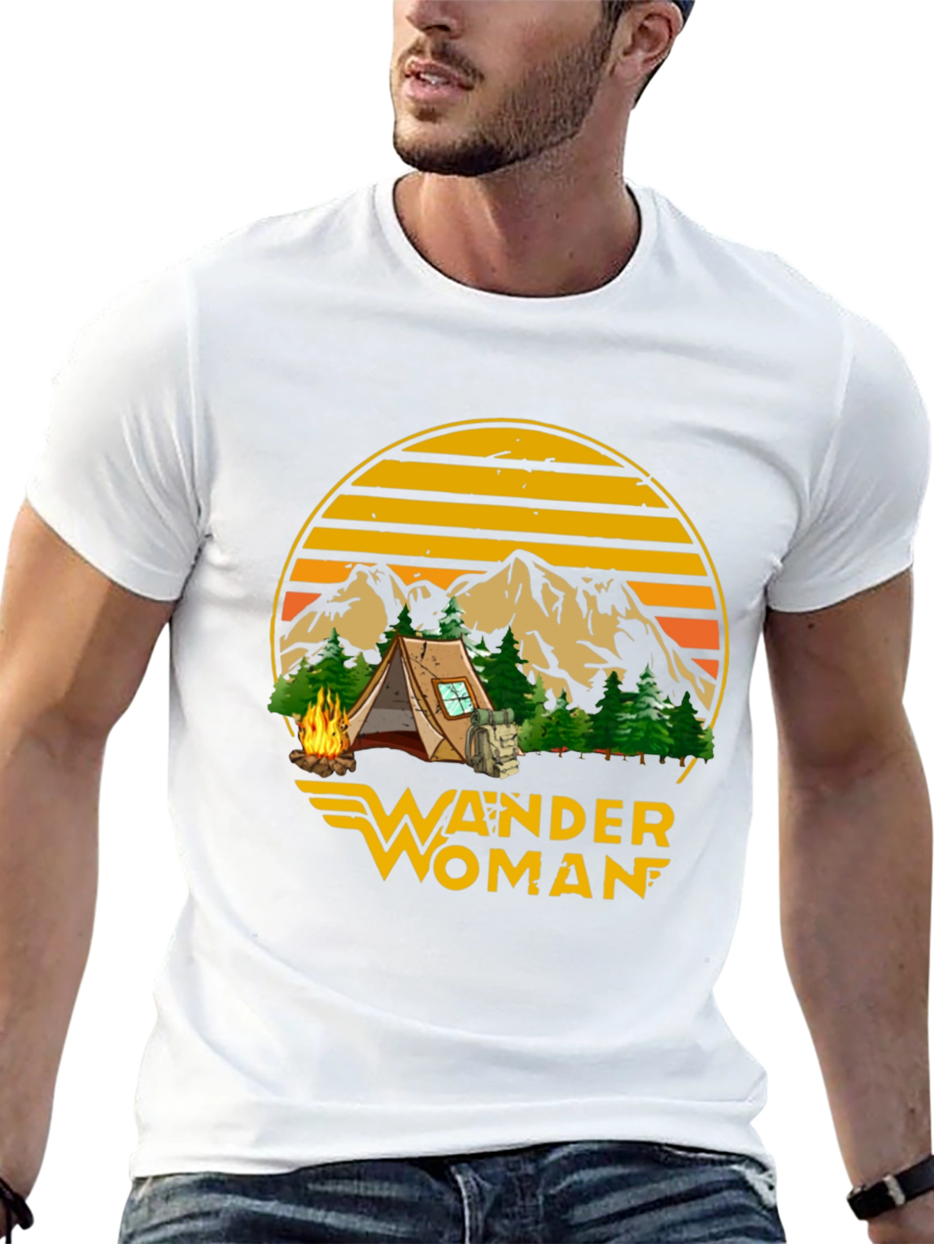 Black Wander Woman Camping Graphic Tee - Black view 13