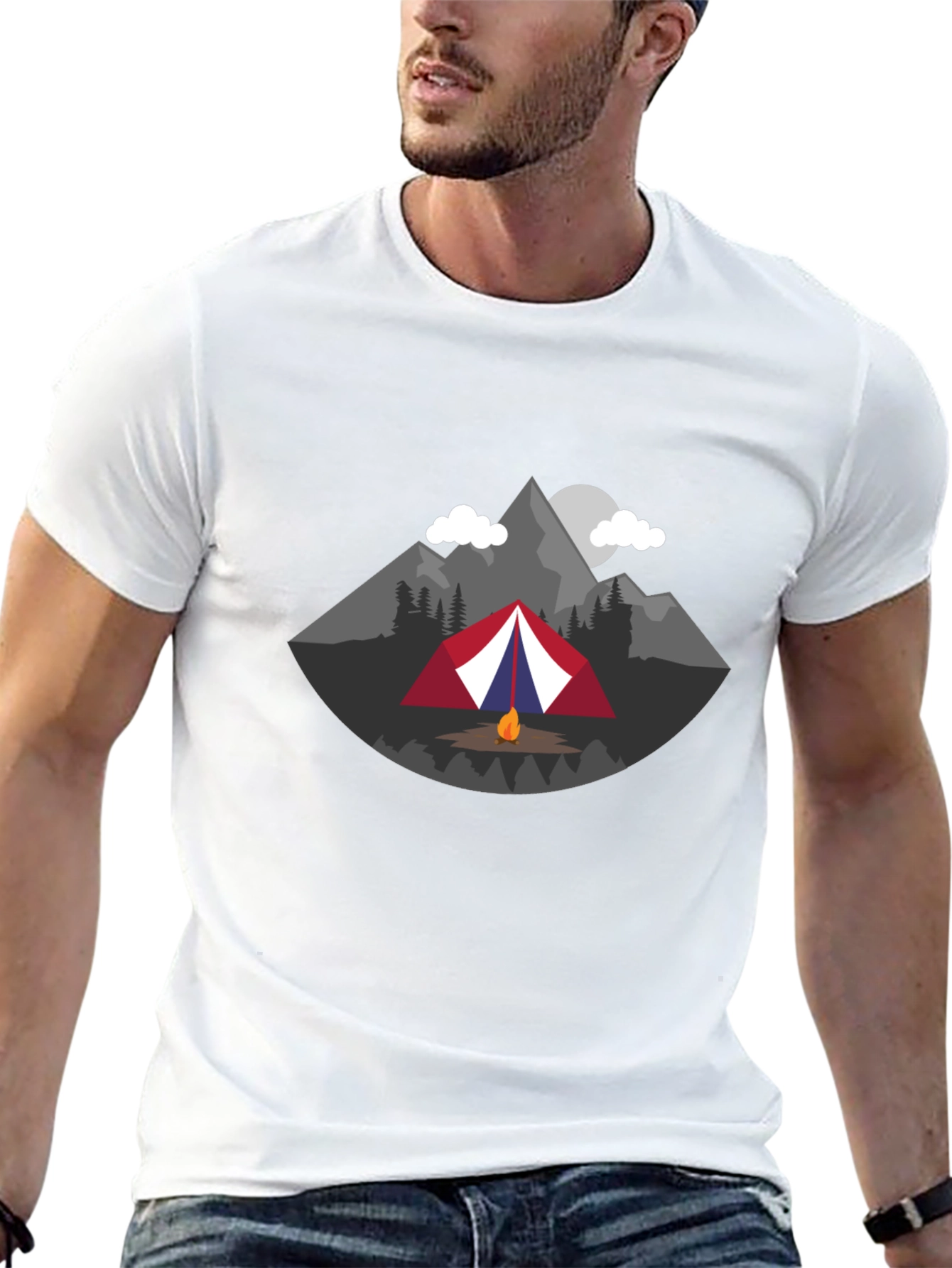 Black Camping Adventure Graphic Tee - Black view 13
