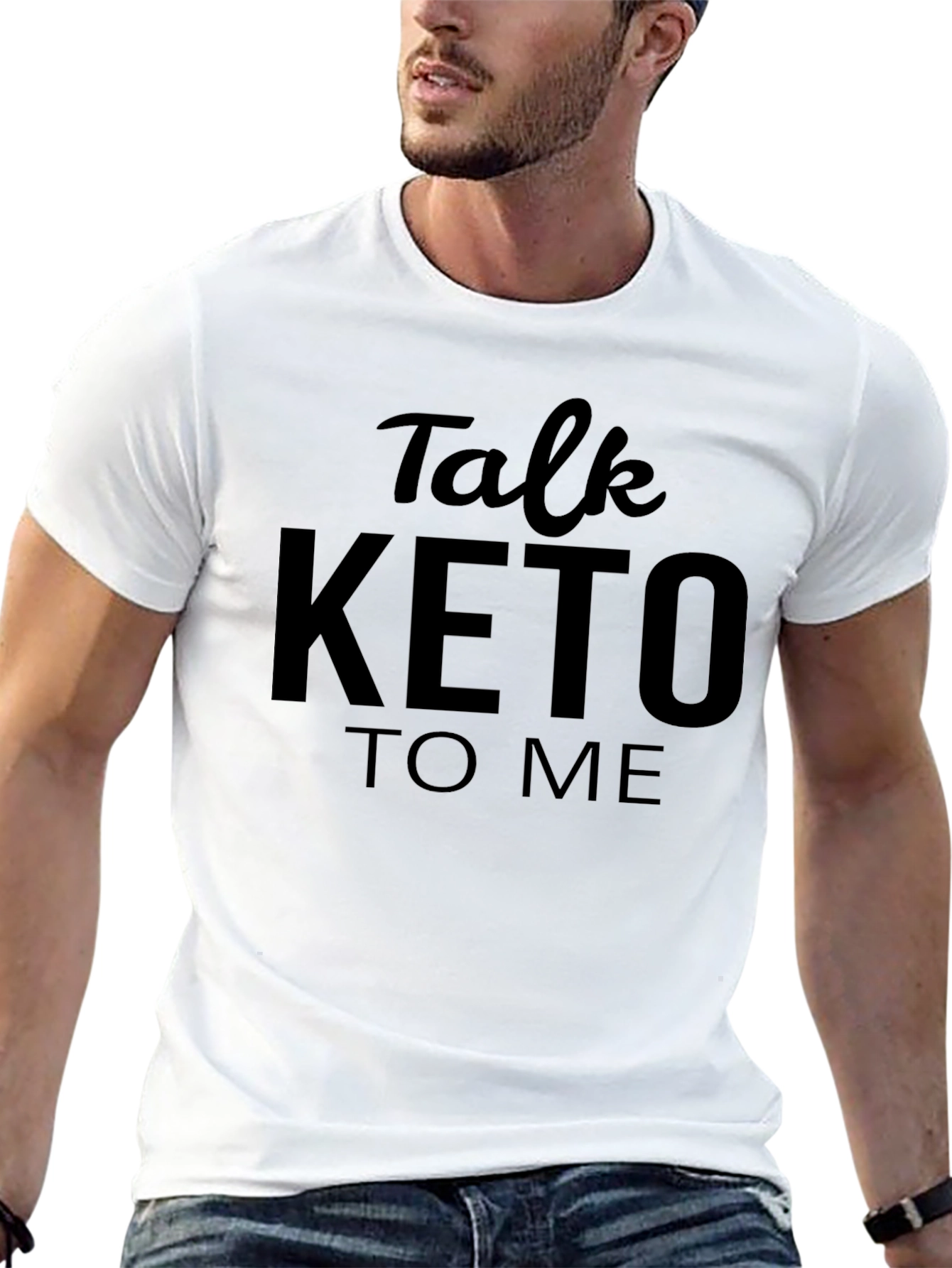 Black Talk Keto To Me Graphic Tee - Unisex Black T-Shirt view 13