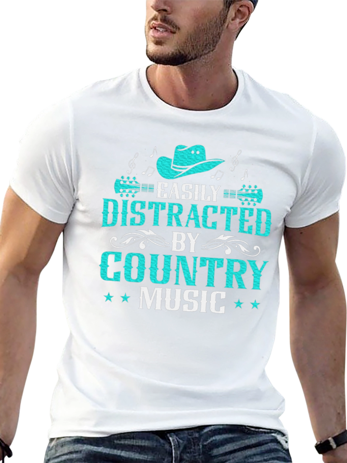 Black Country Music Graphic Tee - Easily Distracted view 13