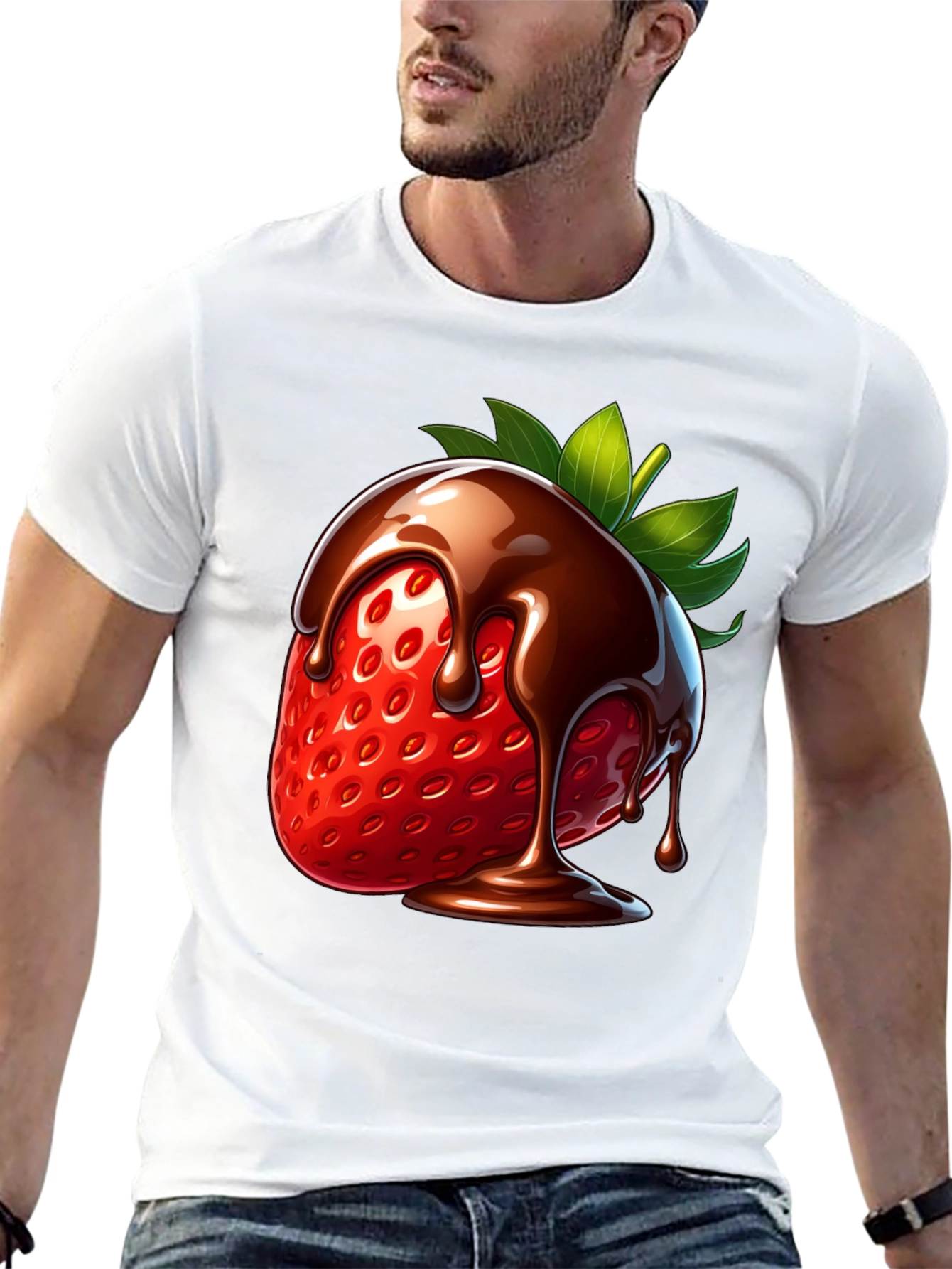 Black Chocolate Strawberry Graphic Tee view 13