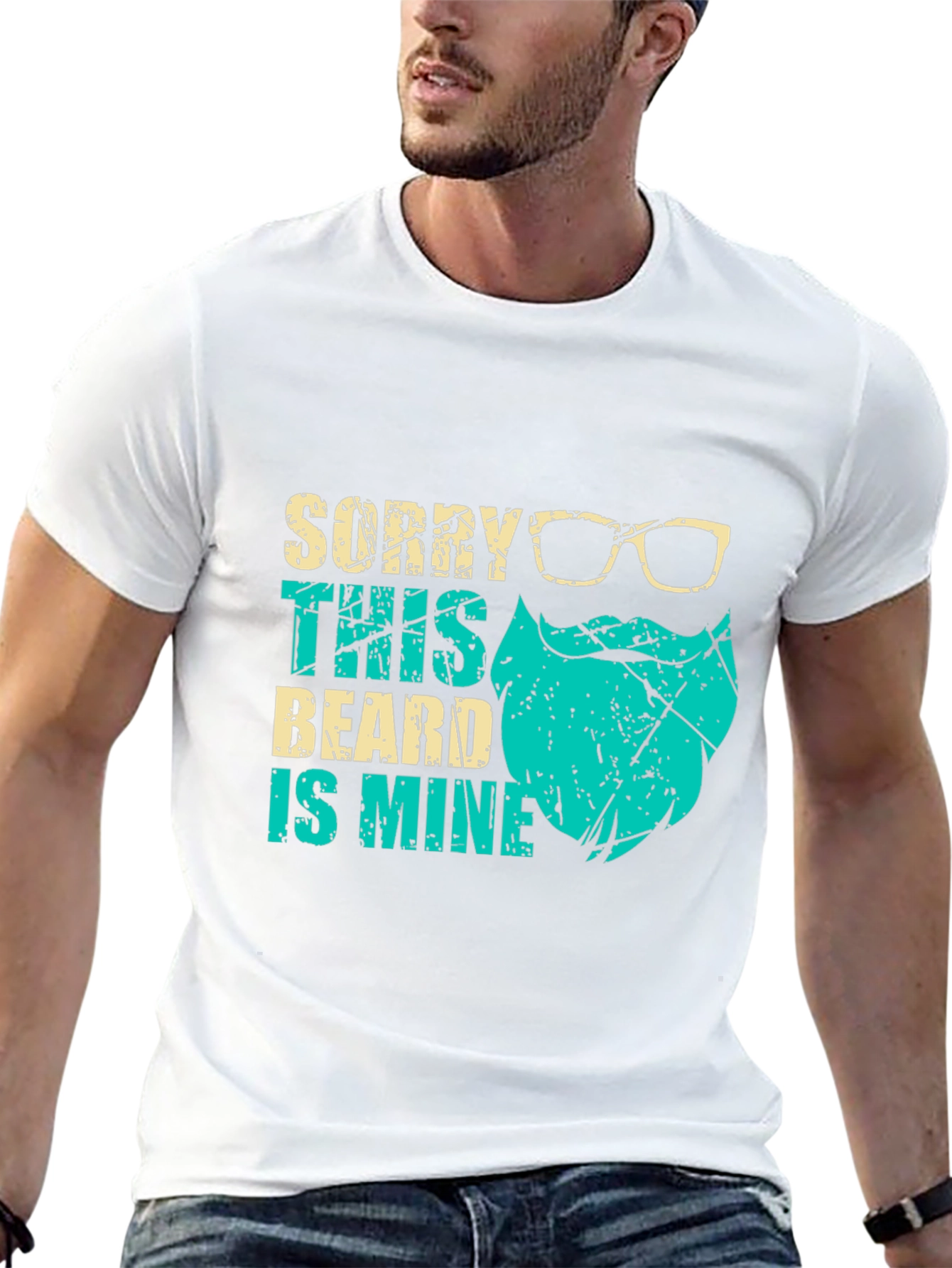 Black Bearded Humor Graphic Tee - 'Sorry This Beard is Mine' view 13