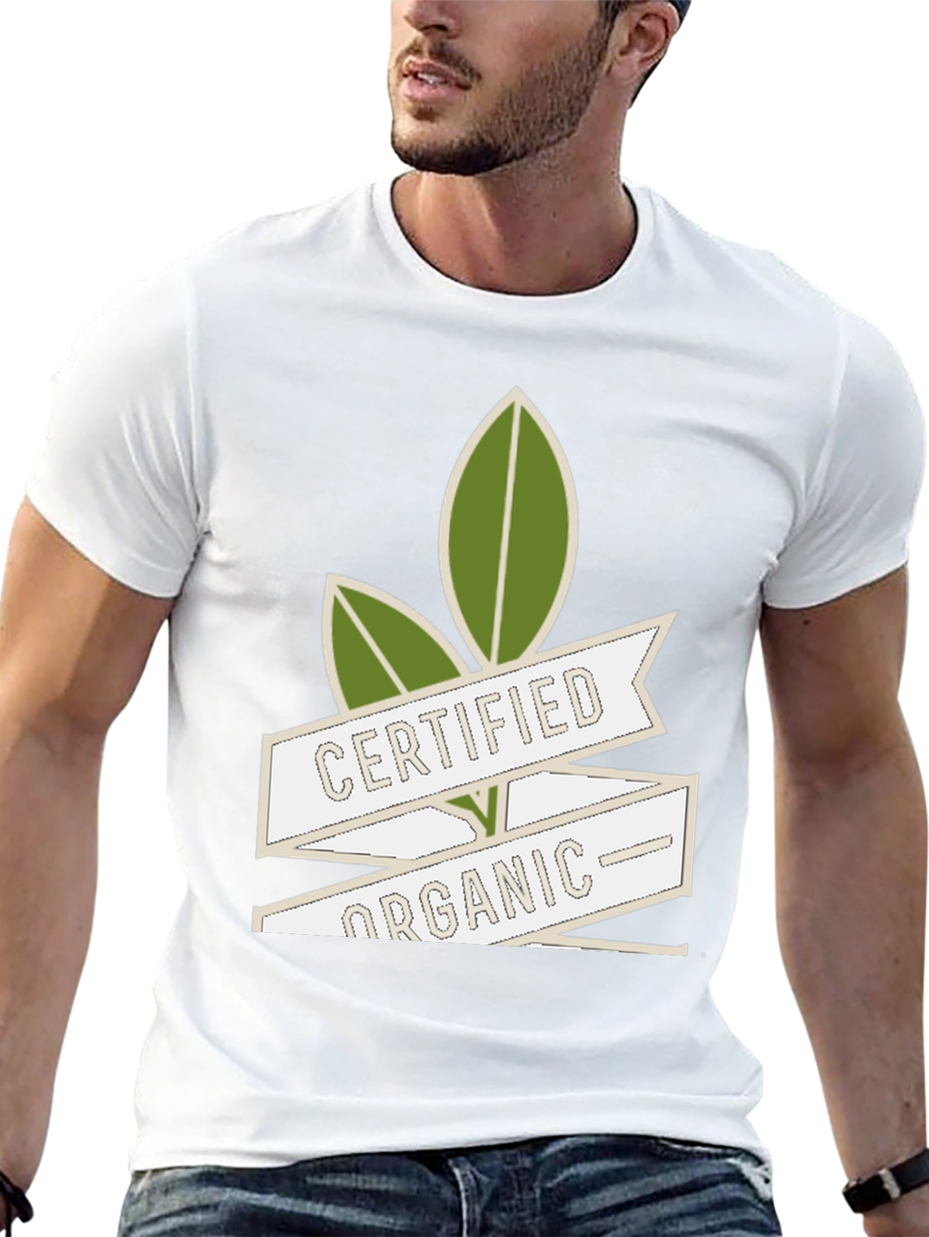 Black Certified Organic Graphic Tee - Eco-Friendly view 13