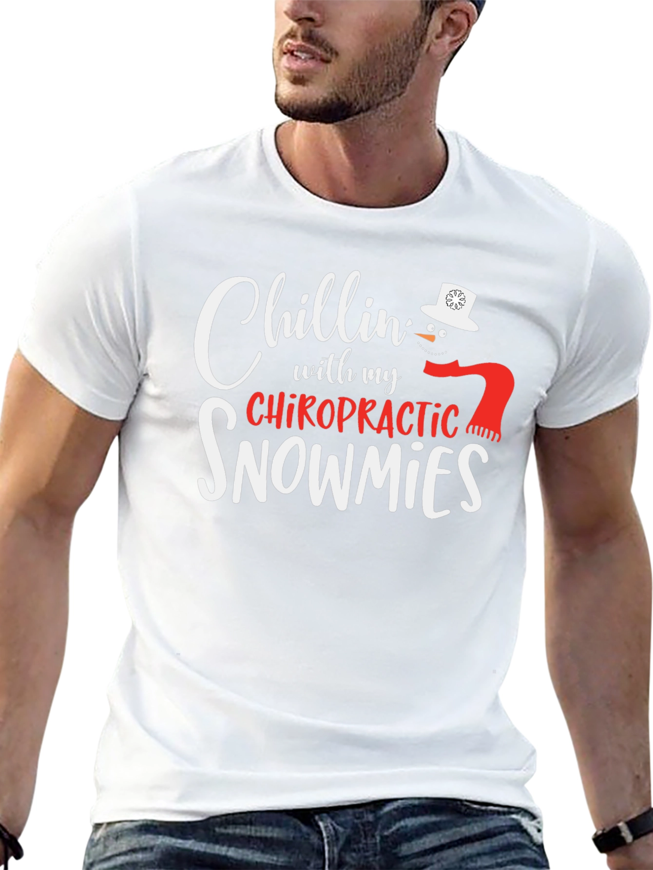 Black Chillin' with my Chiropractic Snowmies T-Shirt view 13