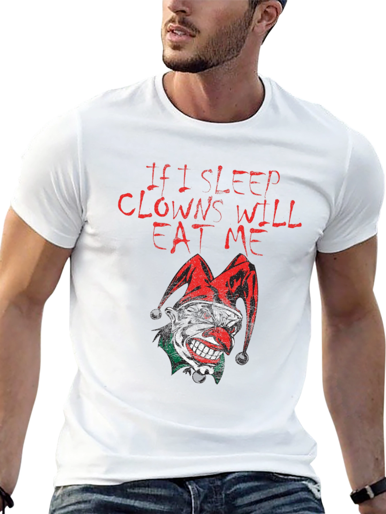 Black If I Sleep Clowns Will Eat Me Graphic T-Shirt view 13