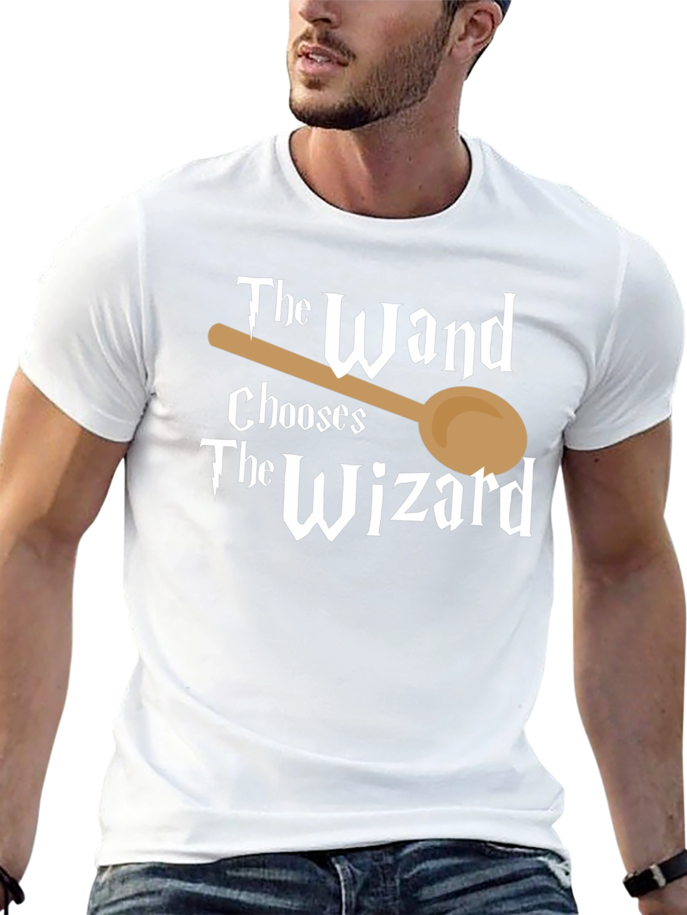 Black The Wand Chooses The Wizard Funny T-Shirt view 13