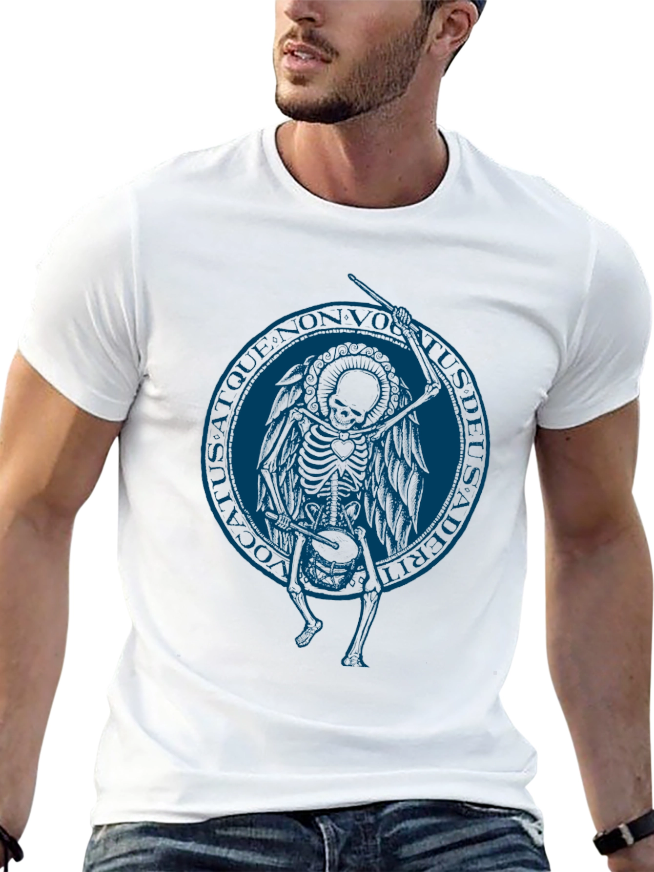 Black Skeleton Angel Graphic Tee - Black T-Shirt view 13