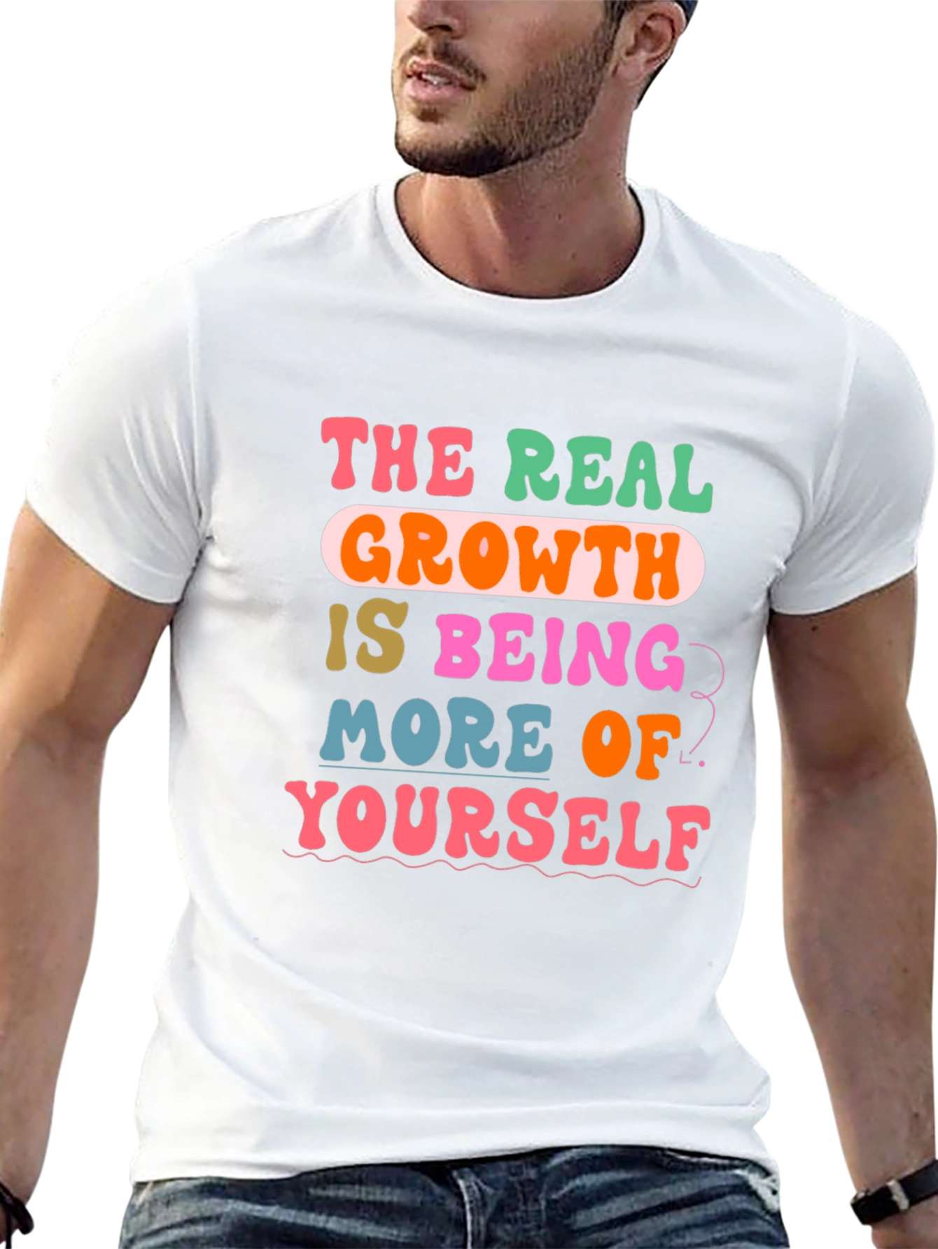 Black The Real Growth Retro Graphic T-Shirt view 13