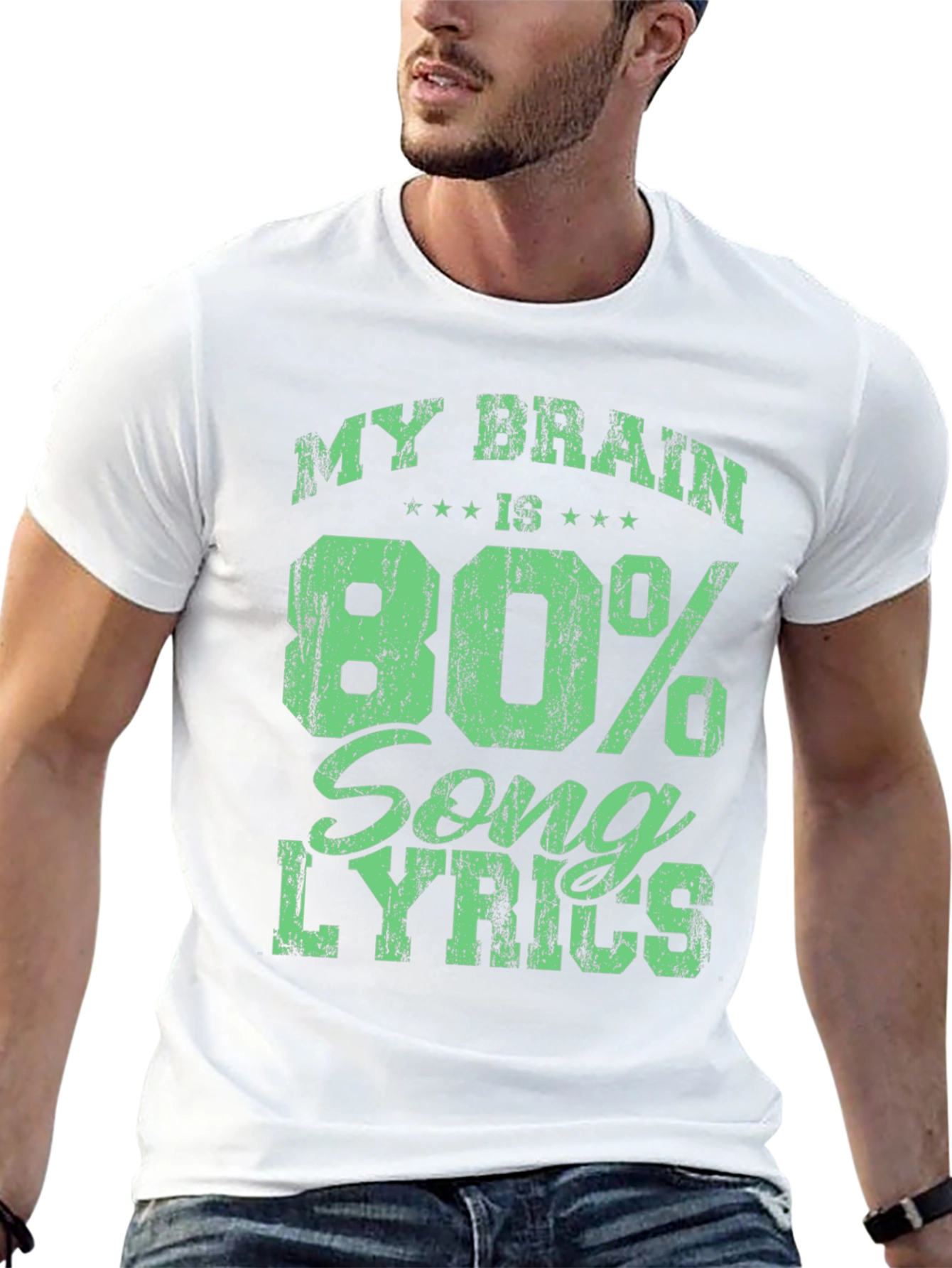 Black My Brain is 80% Song Lyrics Black T-Shirt view 13