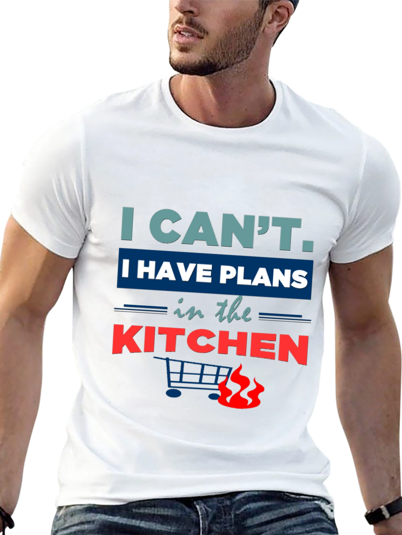 Black Funny Kitchen Plans Graphic Tee - Black view 13