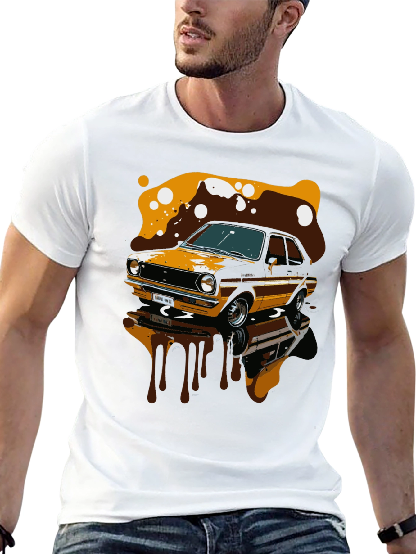 Black Vintage Car Graphic T-Shirt view 13