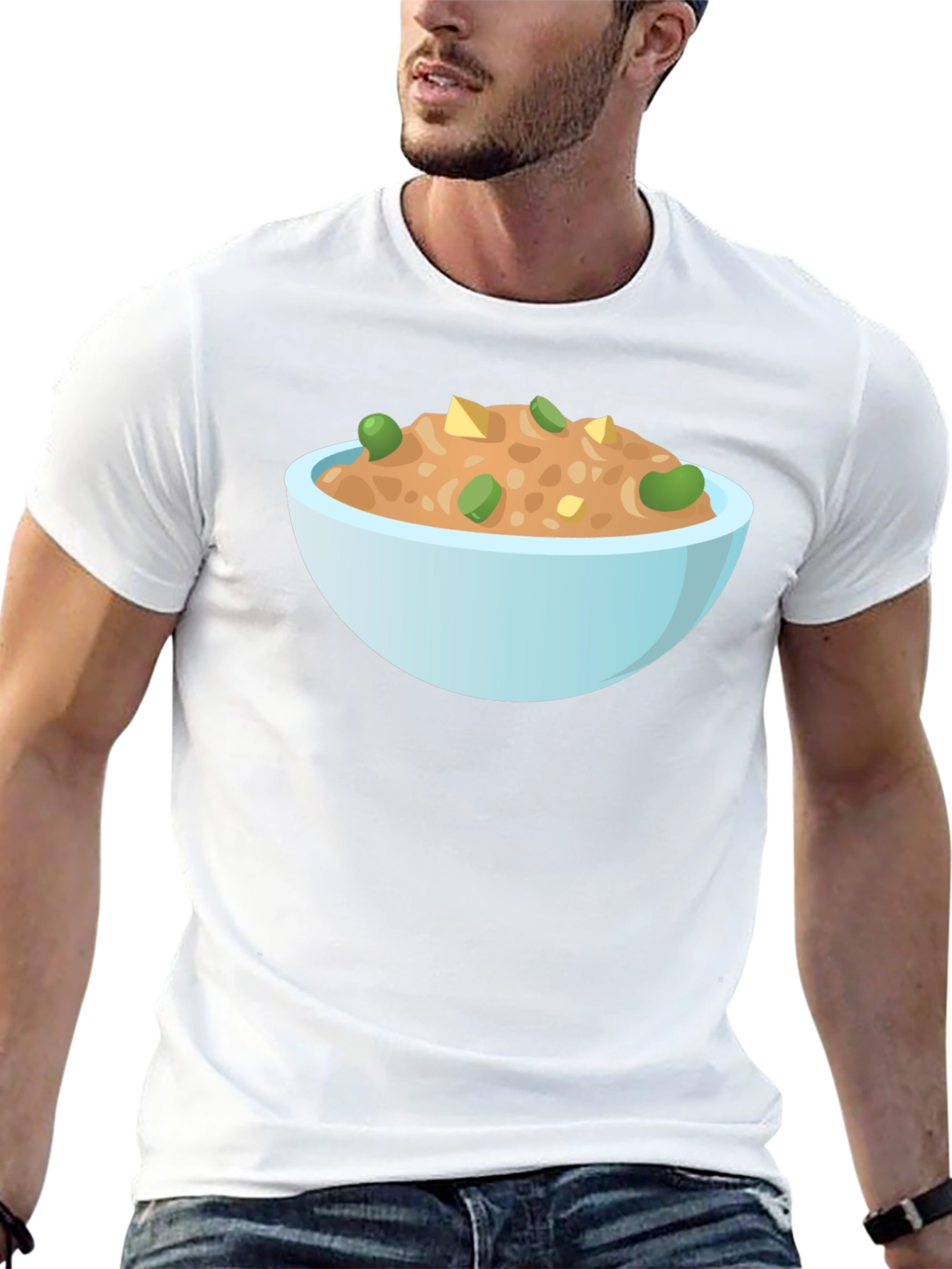 Black Bowl of Food Graphic Tee - Unisex Black T-Shirt view 13