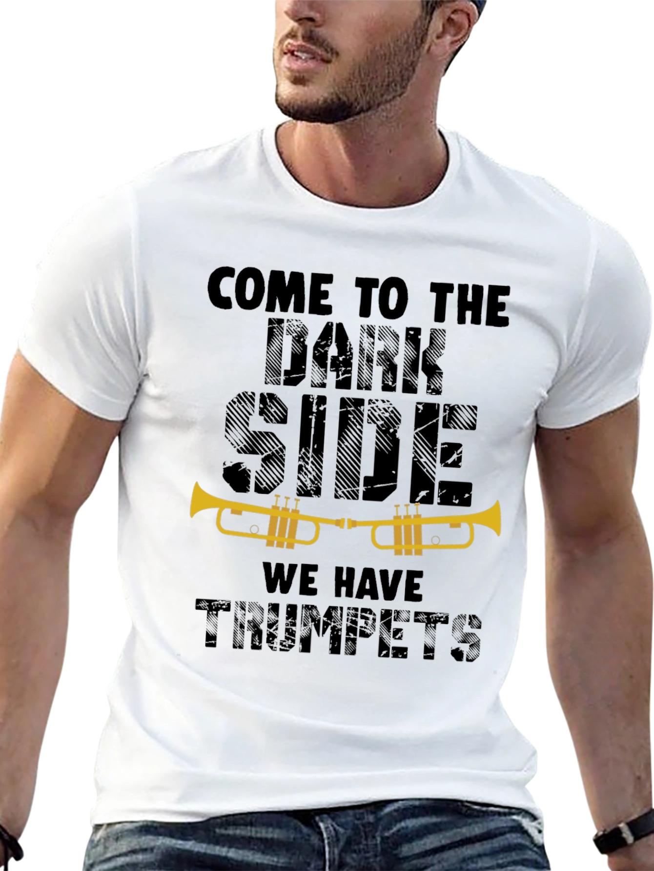Black Dark Side Trumpets Graphic T-Shirt view 13