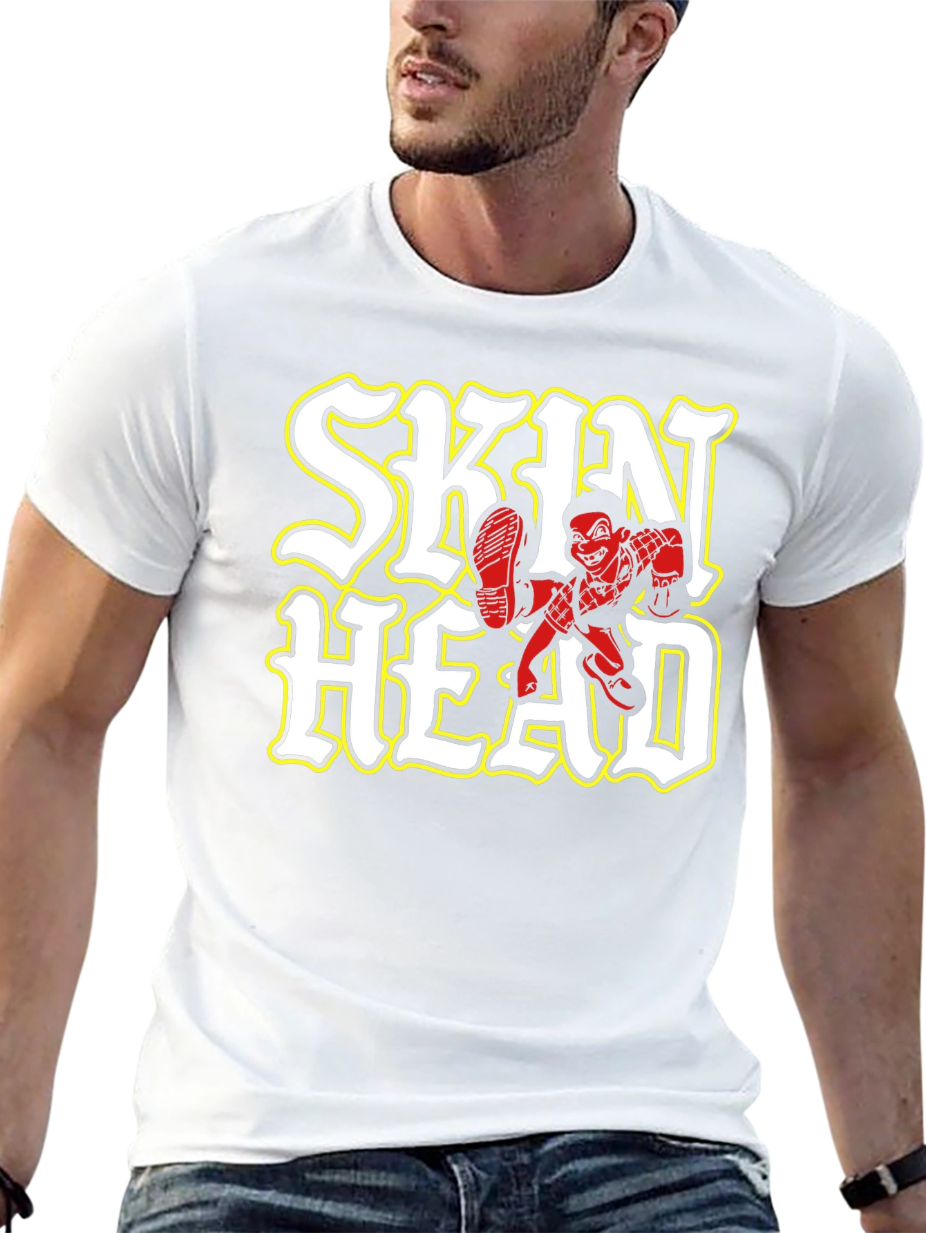 Black Skinhead Graphic Black T-Shirt view 13