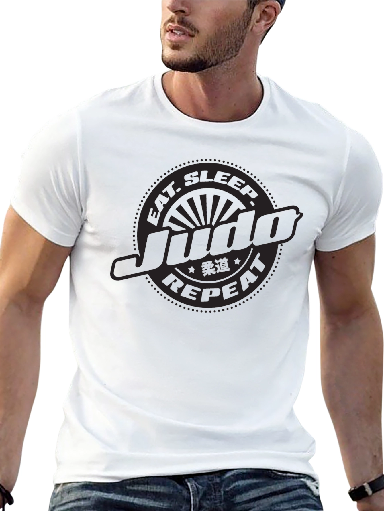 Black Eat Sleep Judo Repeat - Black T-Shirt view 13