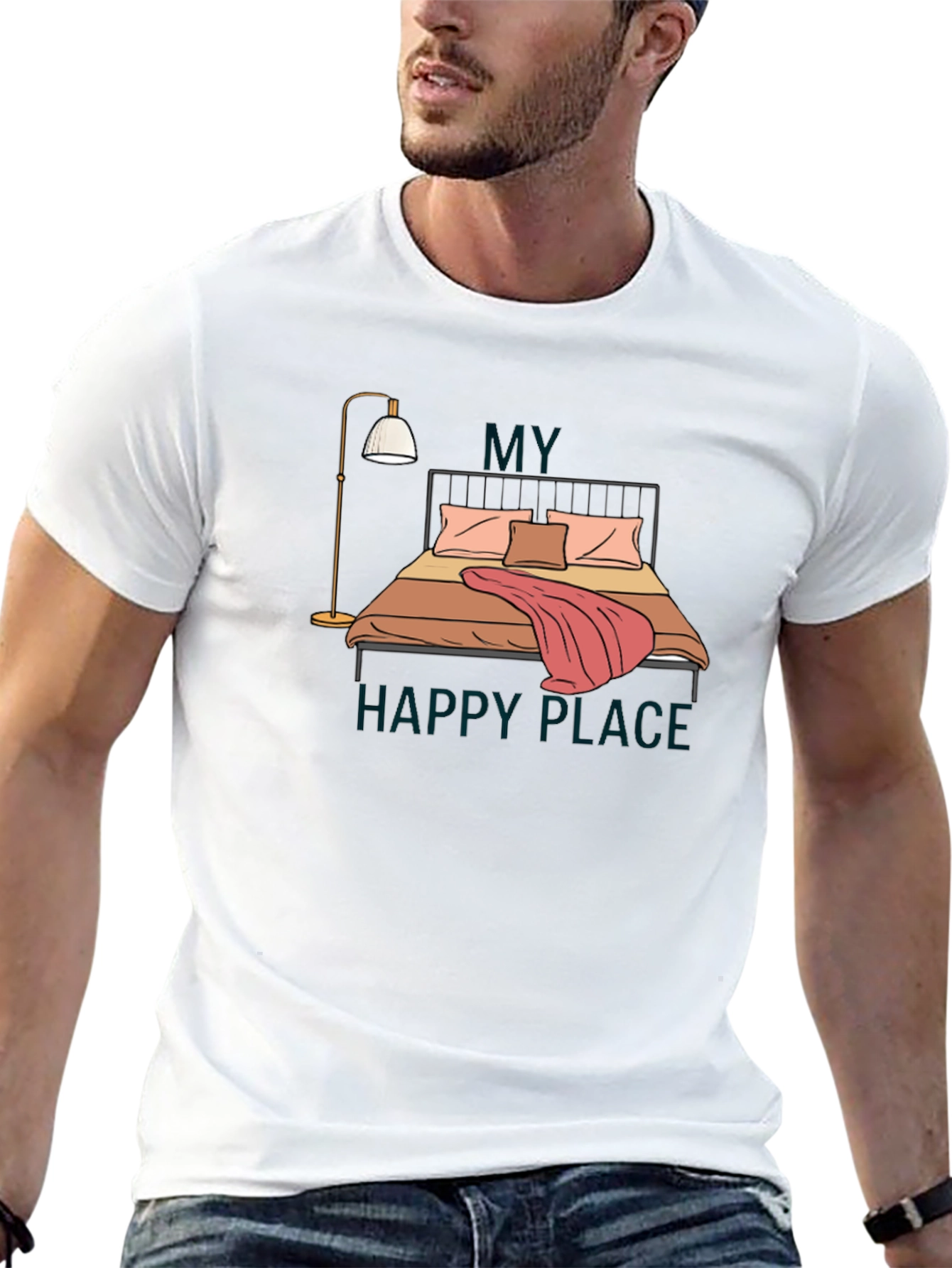 Black My Happy Place Graphic Tee - Comfort Zone T-Shirt view 13