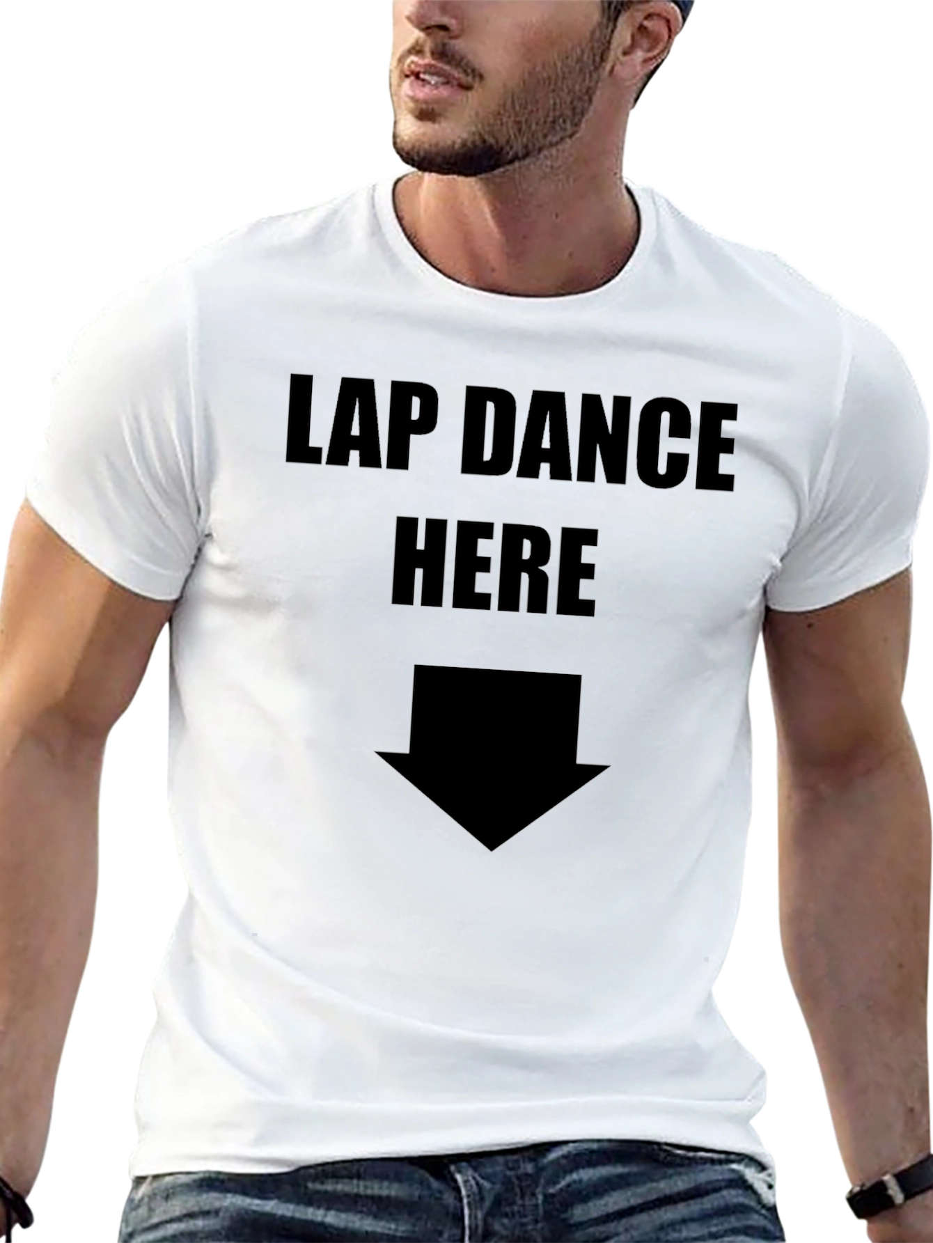 Black Lap Dance Here Funny T-Shirt view 13