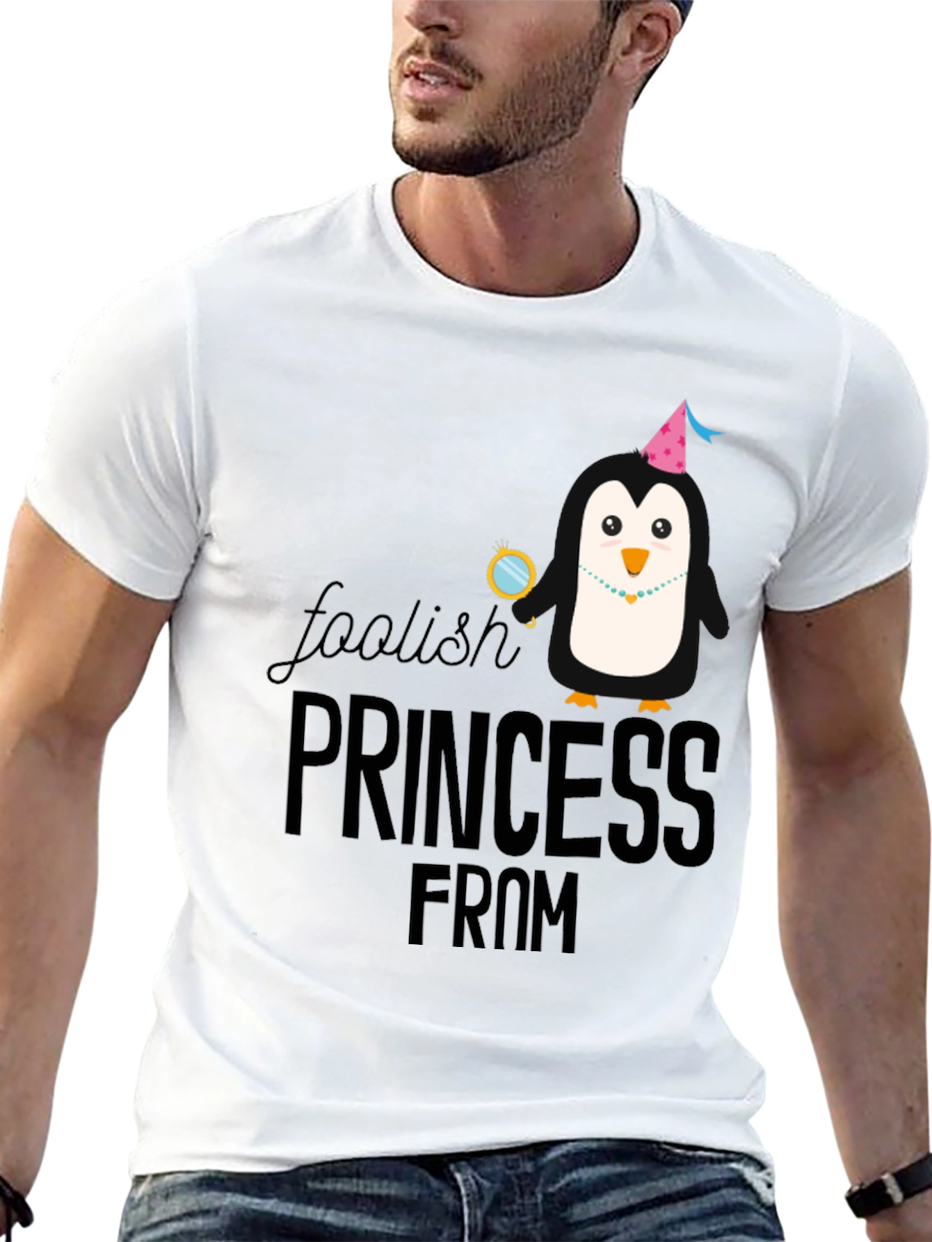 Black Foolish Princess Penguin T-Shirt - Black Cotton view 13