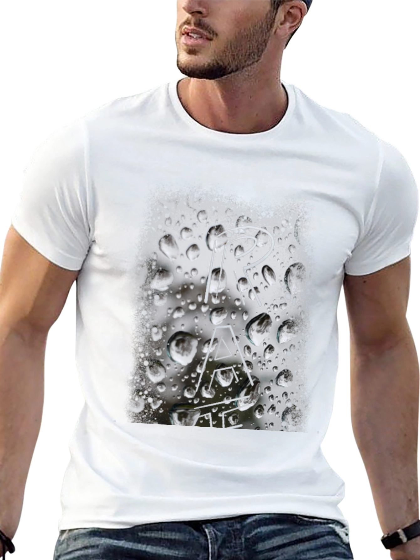 Black Abstract Graphic Black T-Shirt view 13