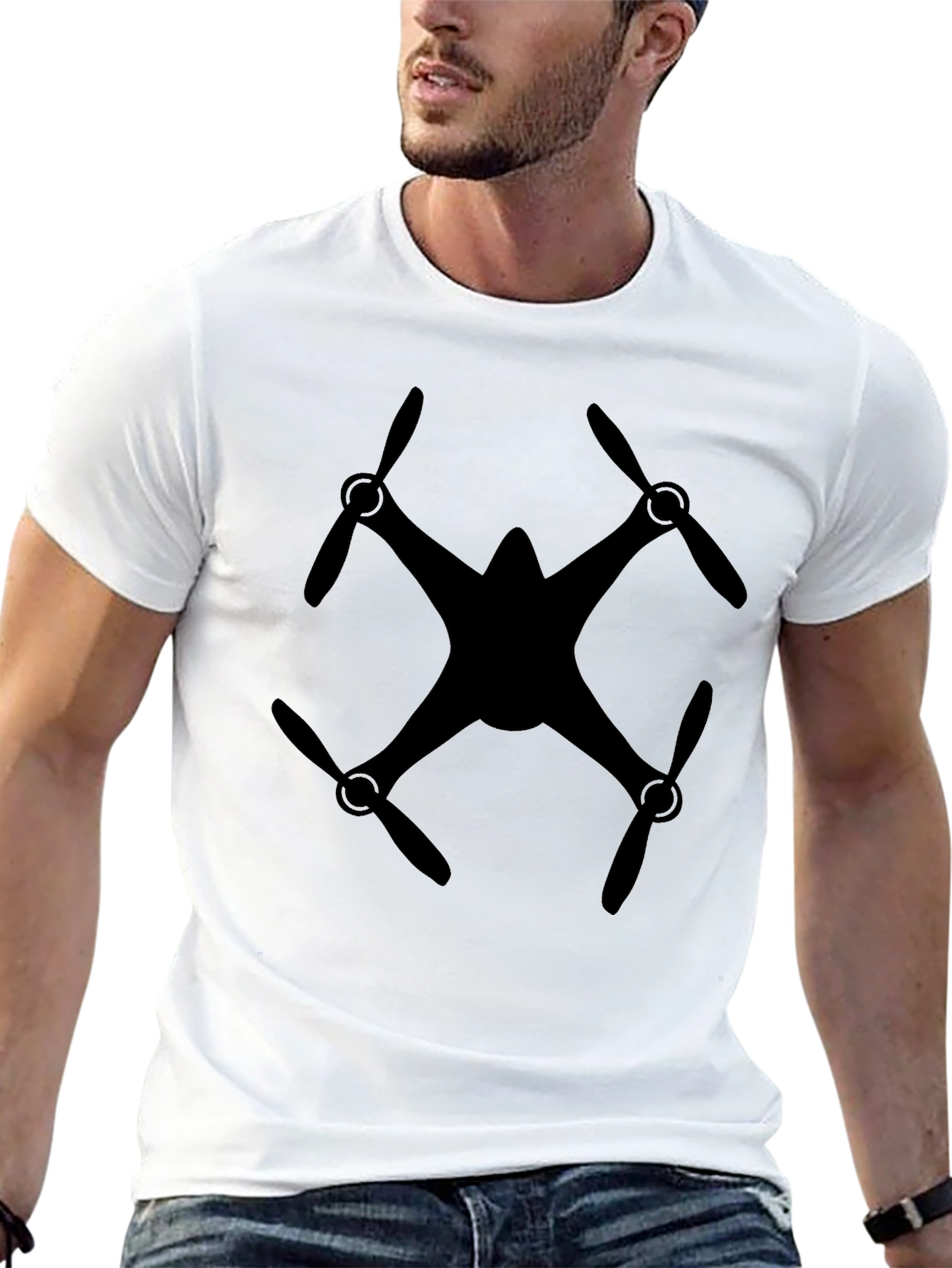 Black Drone Graphic Tee - Black view 13