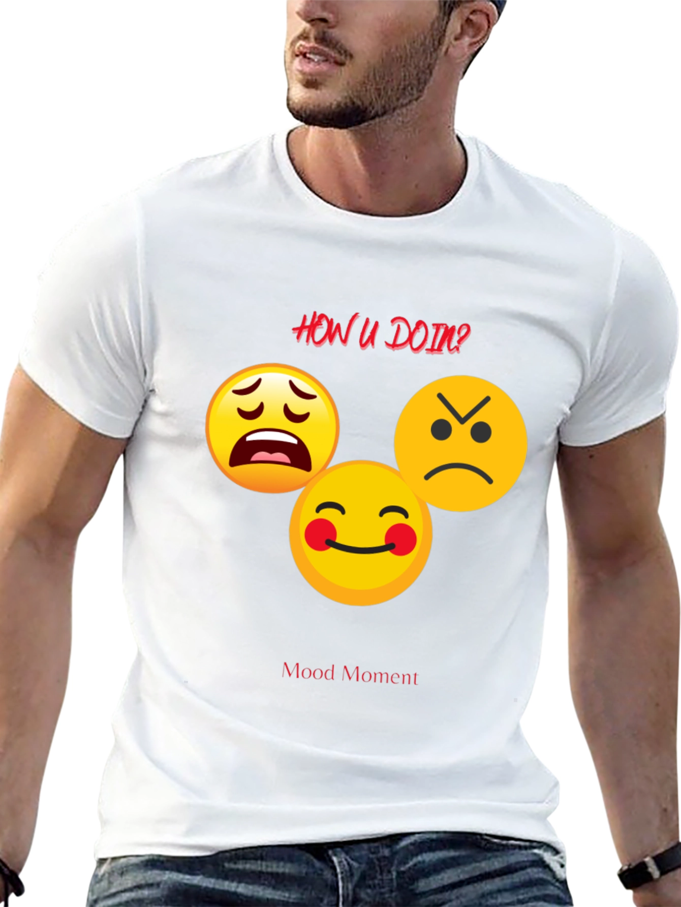 Black Mood Moment Emoji Graphic Black T-Shirt view 13