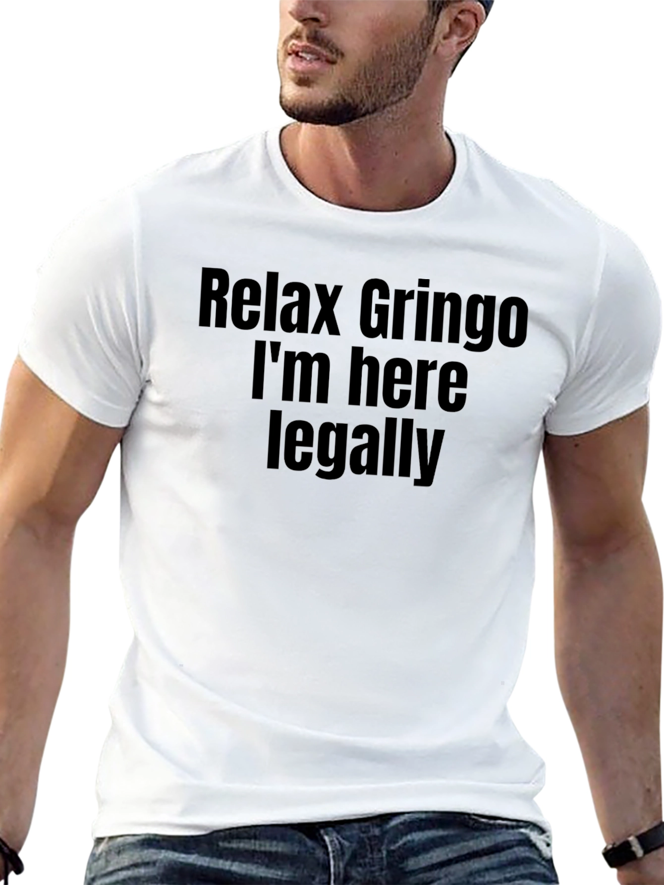 Black Relax Gringo T-Shirt - Funny Slogan Tee view 13