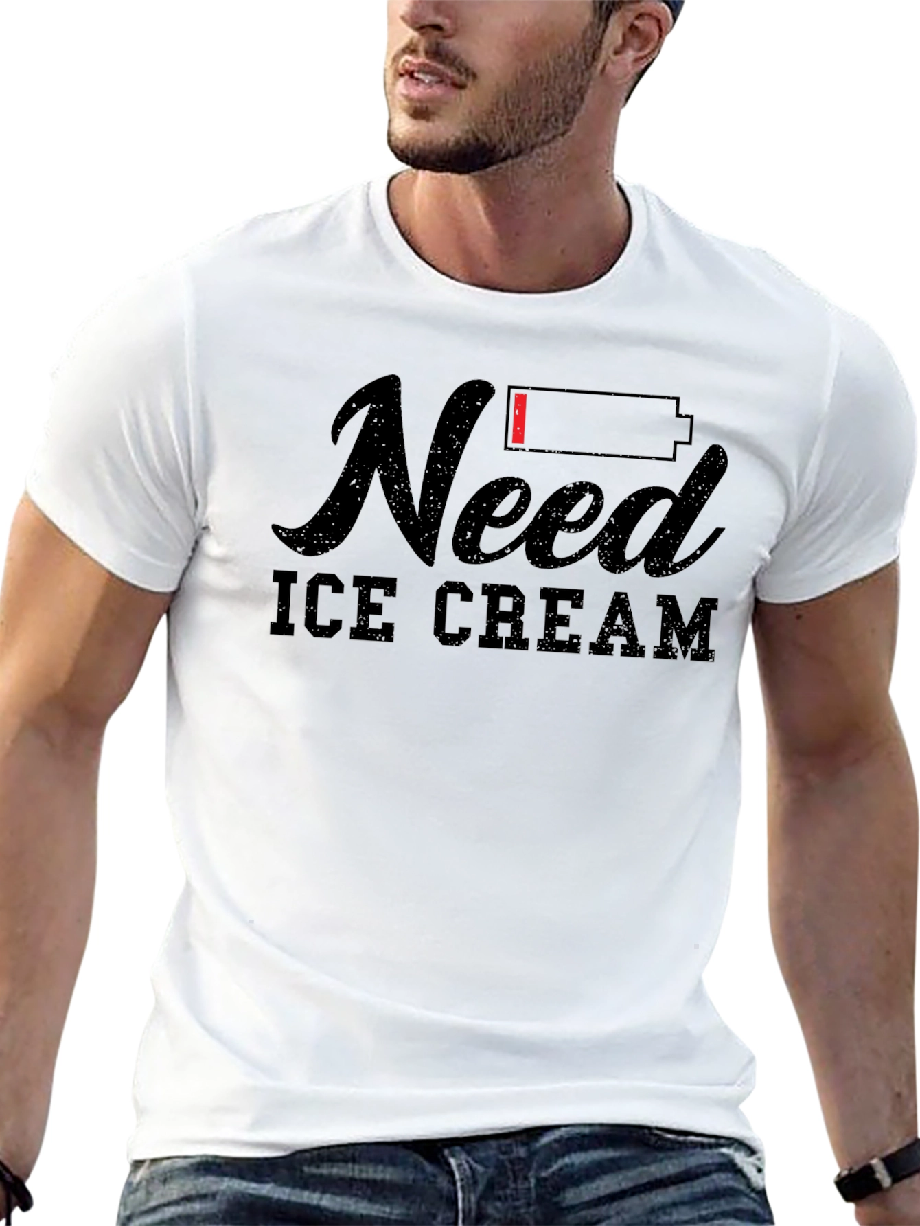 Black Need Ice Cream Funny Graphic T-Shirt view 13