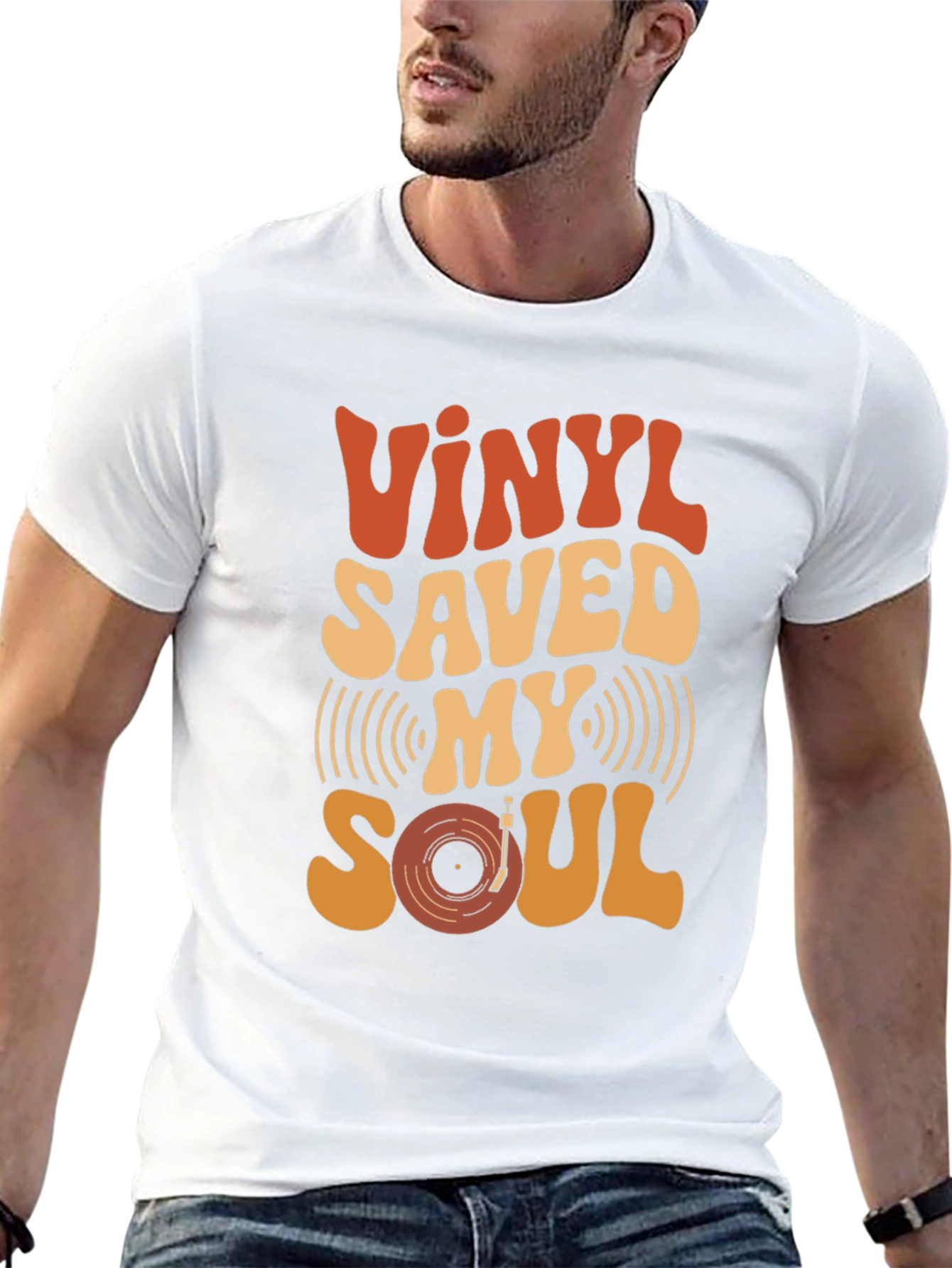 Black Vinyl Saved My Soul Retro Graphic Tee view 13