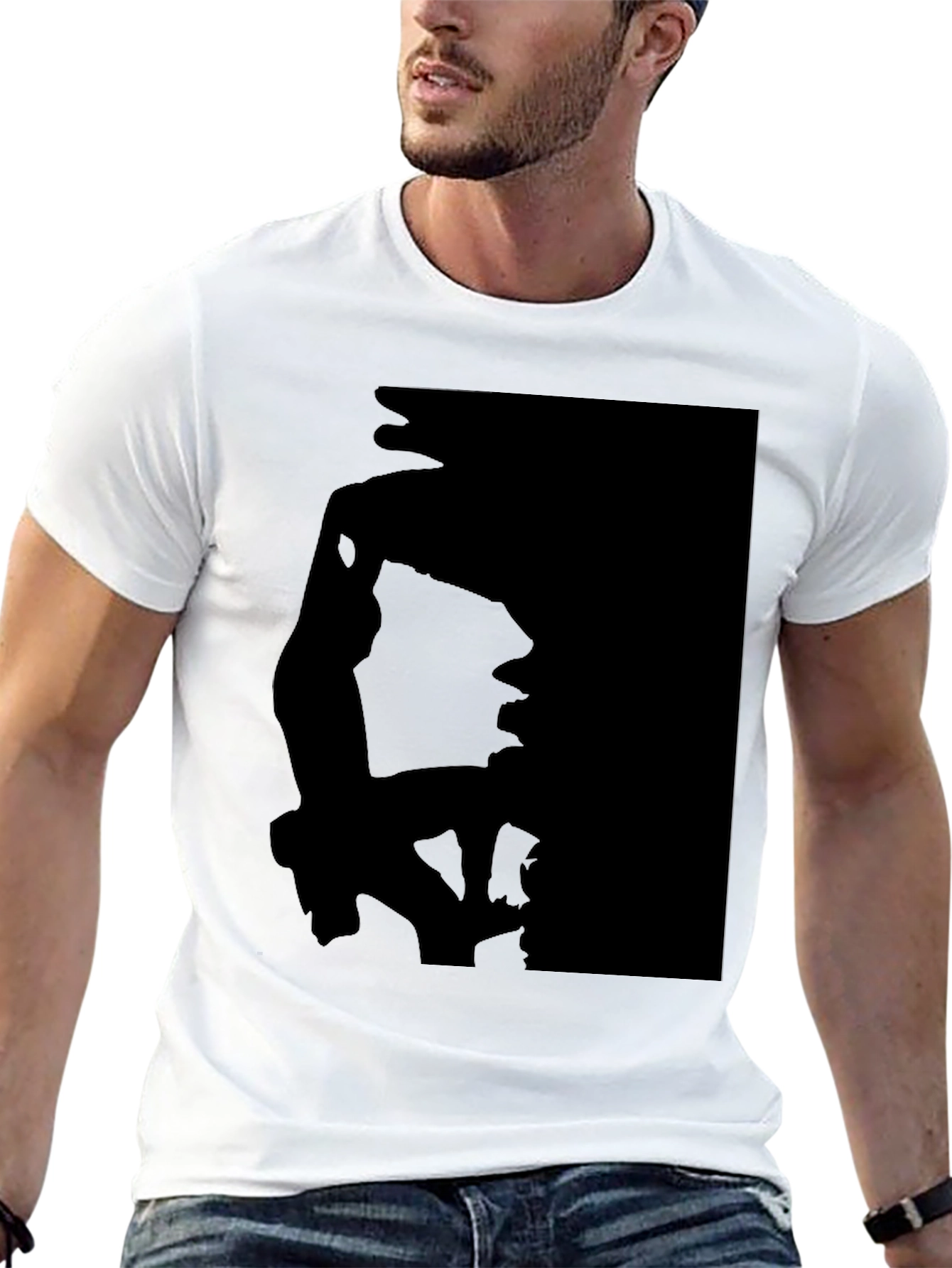 Black Silhouette Print Black T-Shirt view 13