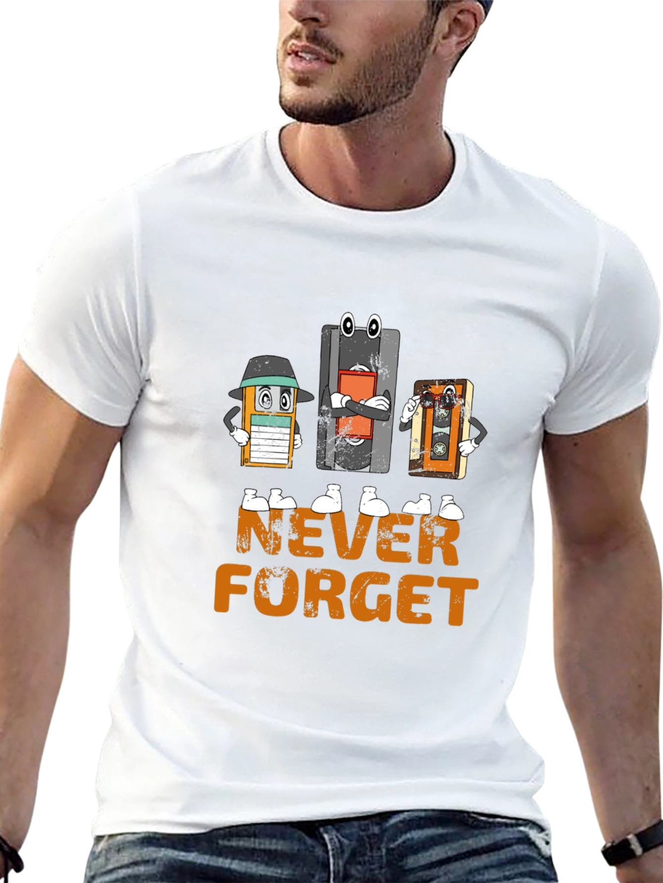 Black Never Forget Cassette T-Shirt view 13