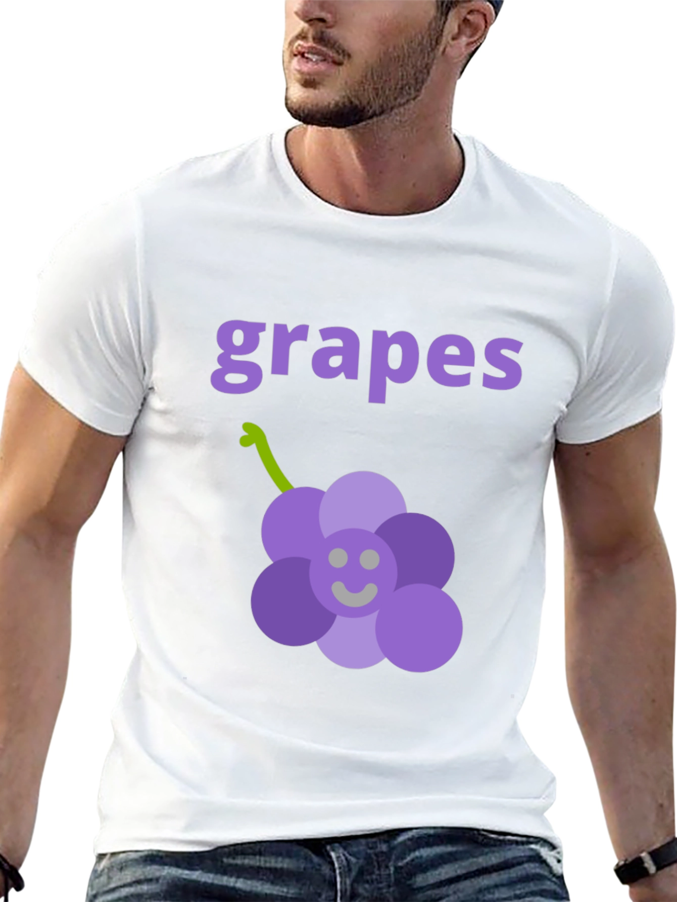 Black Cute Grapes Graphic Black T-Shirt view 13