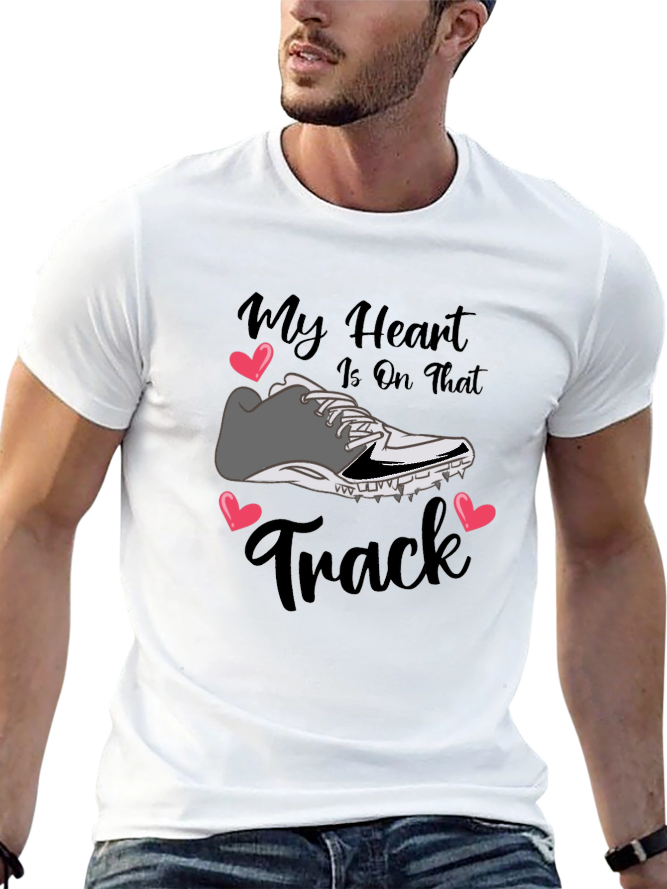 Black My Heart Is On That Track T-Shirt view 13