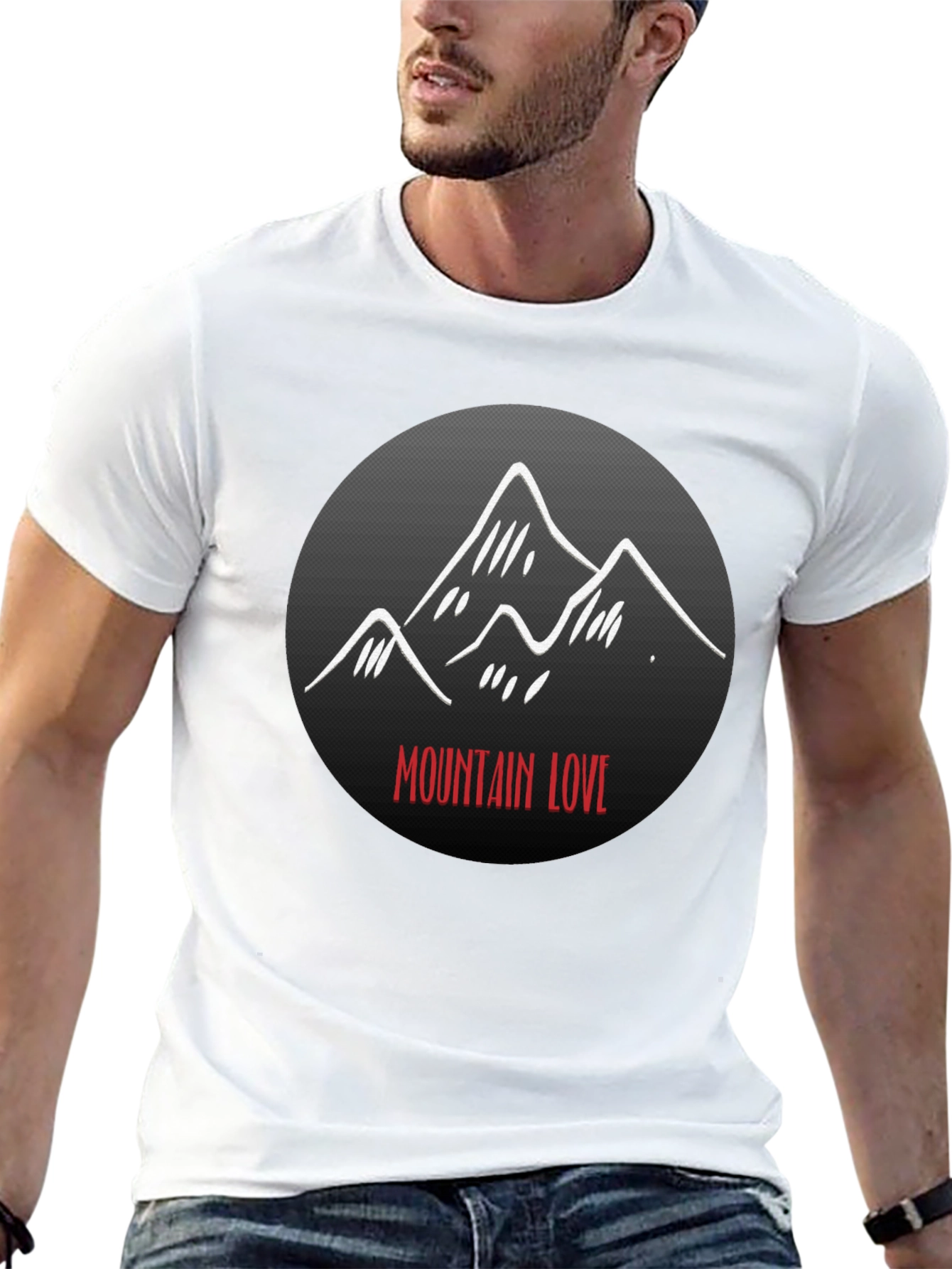 Black Mountain Love Graphic Tee - Black Unisex T-Shirt view 13