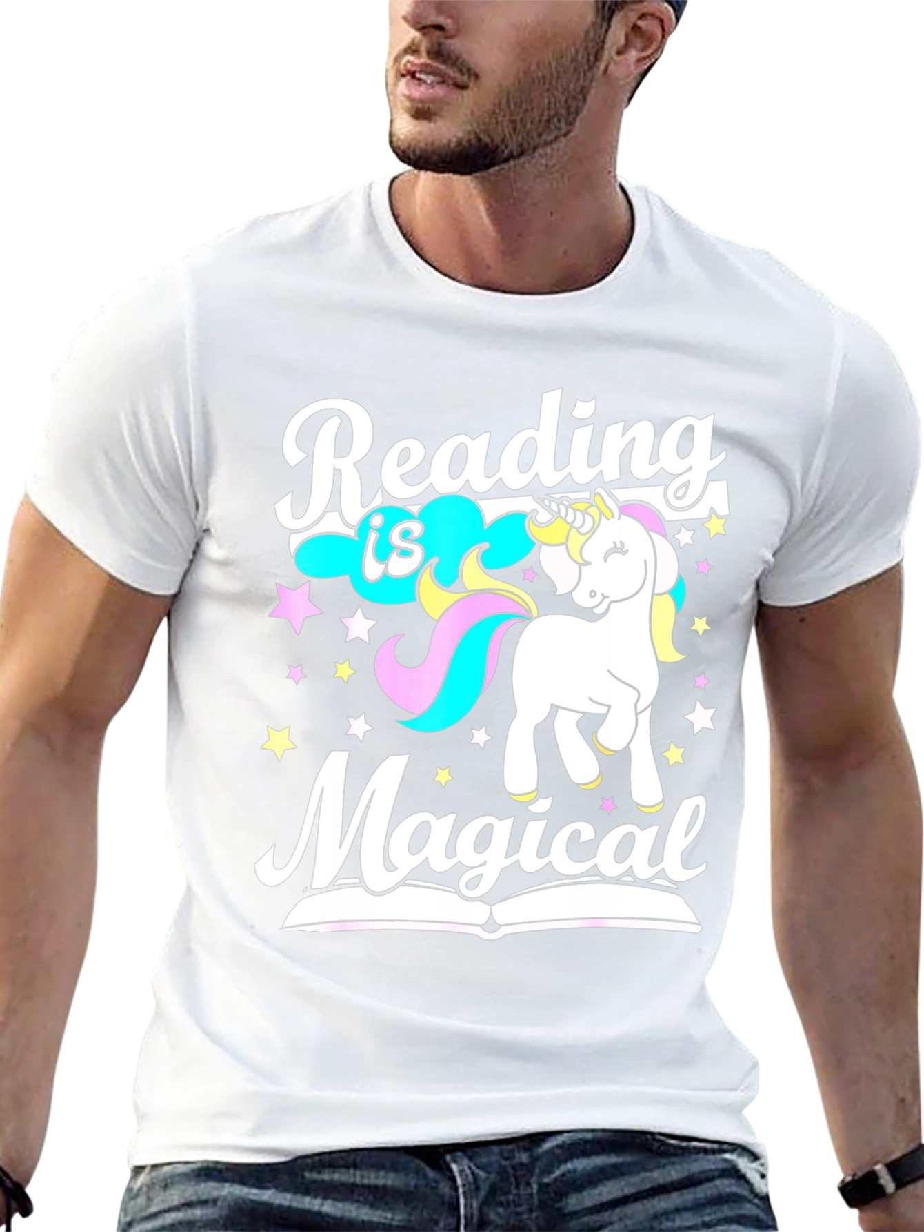 Black Reading is Magical Unicorn Graphic Tee view 13
