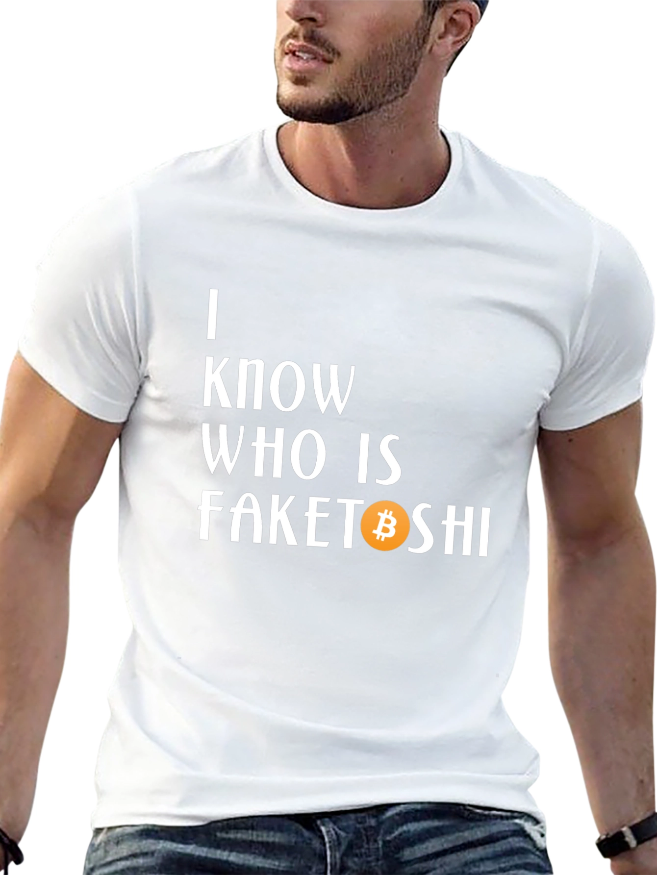 Black I Know Who is Faketoshi T-Shirt view 13