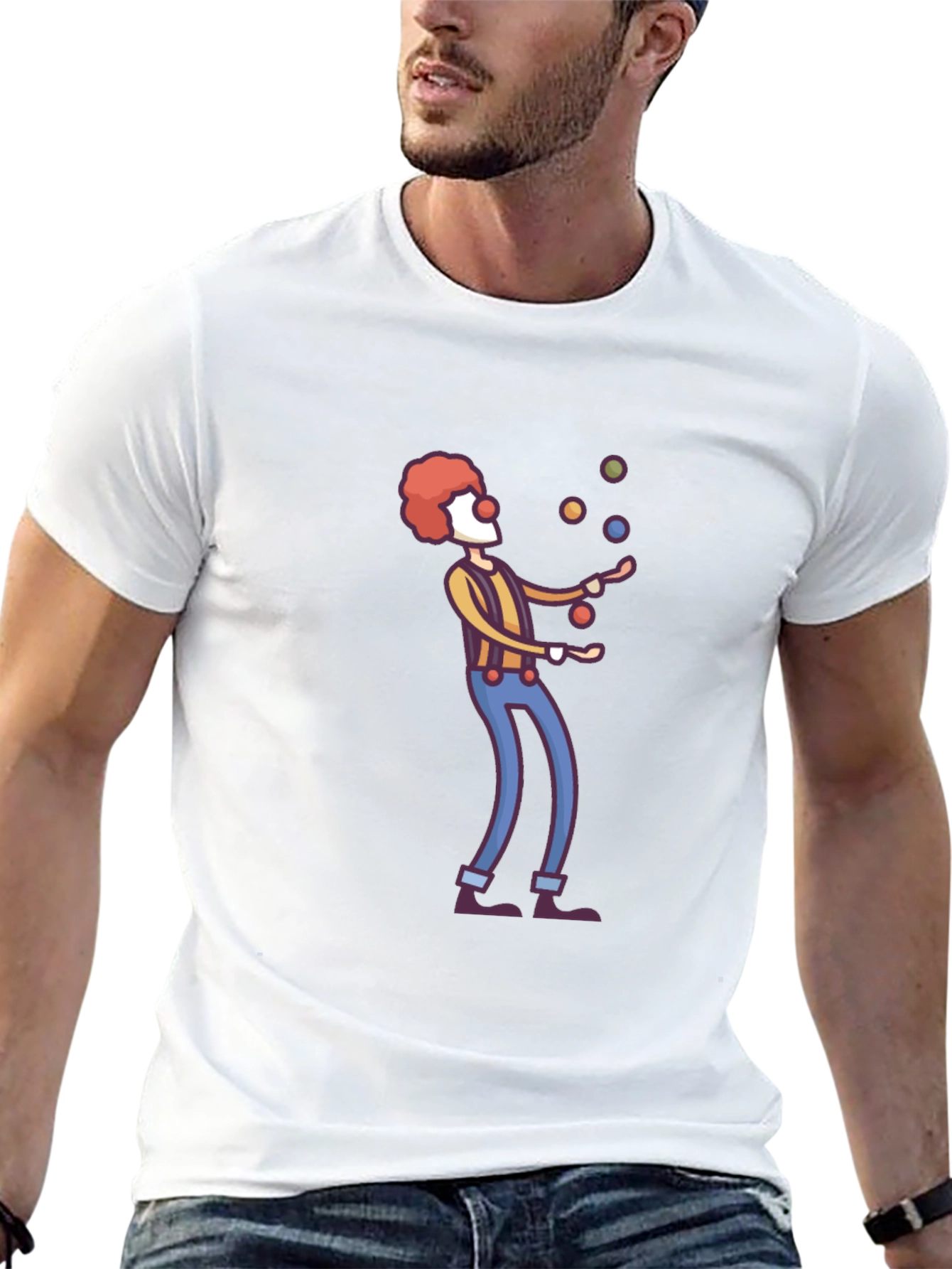 Black Clown Juggling T-Shirt - Funny Graphic Tee view 13