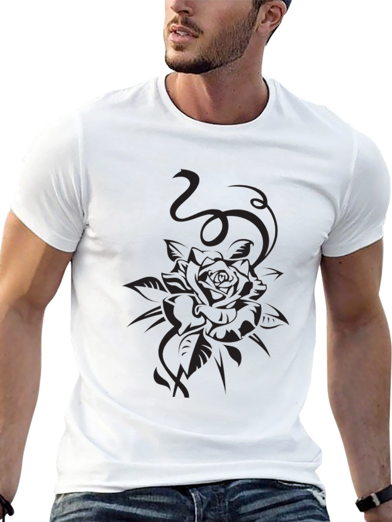 Black Black Rose Graphic Tee - Stylish Menswear view 13