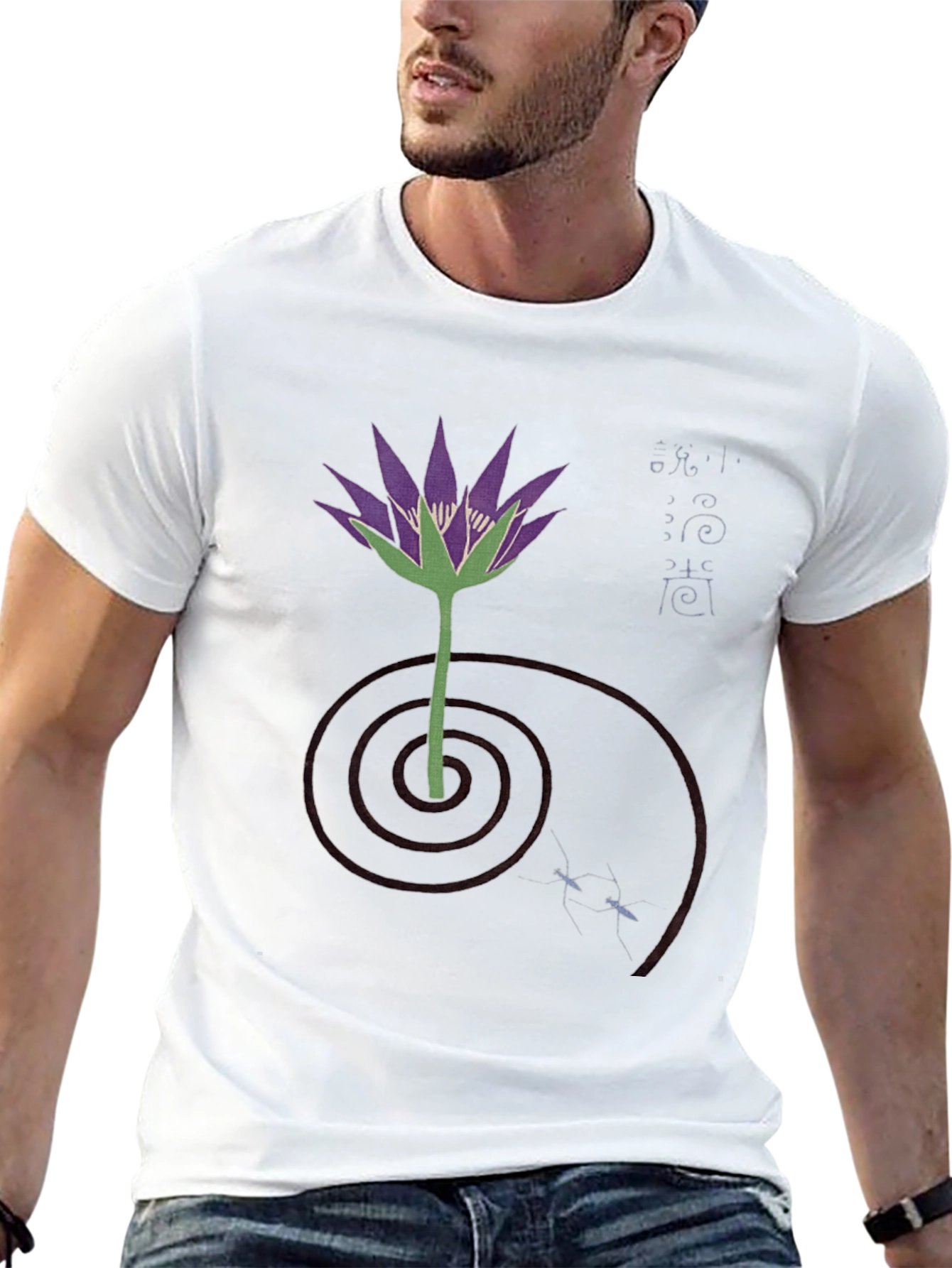 Black Lotus Flower Graphic Tee - Unique Artistic Design view 13