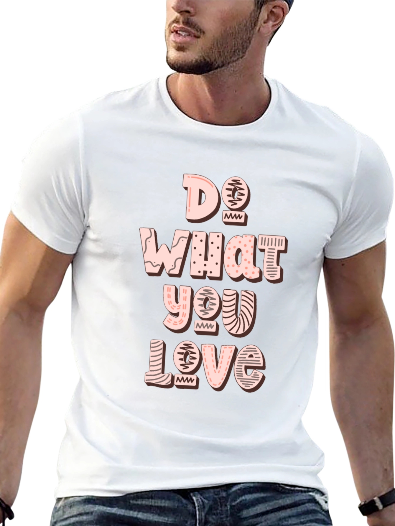 Black Do What You Love Graphic Tee - Black Cotton Casual T-Shirt view 13
