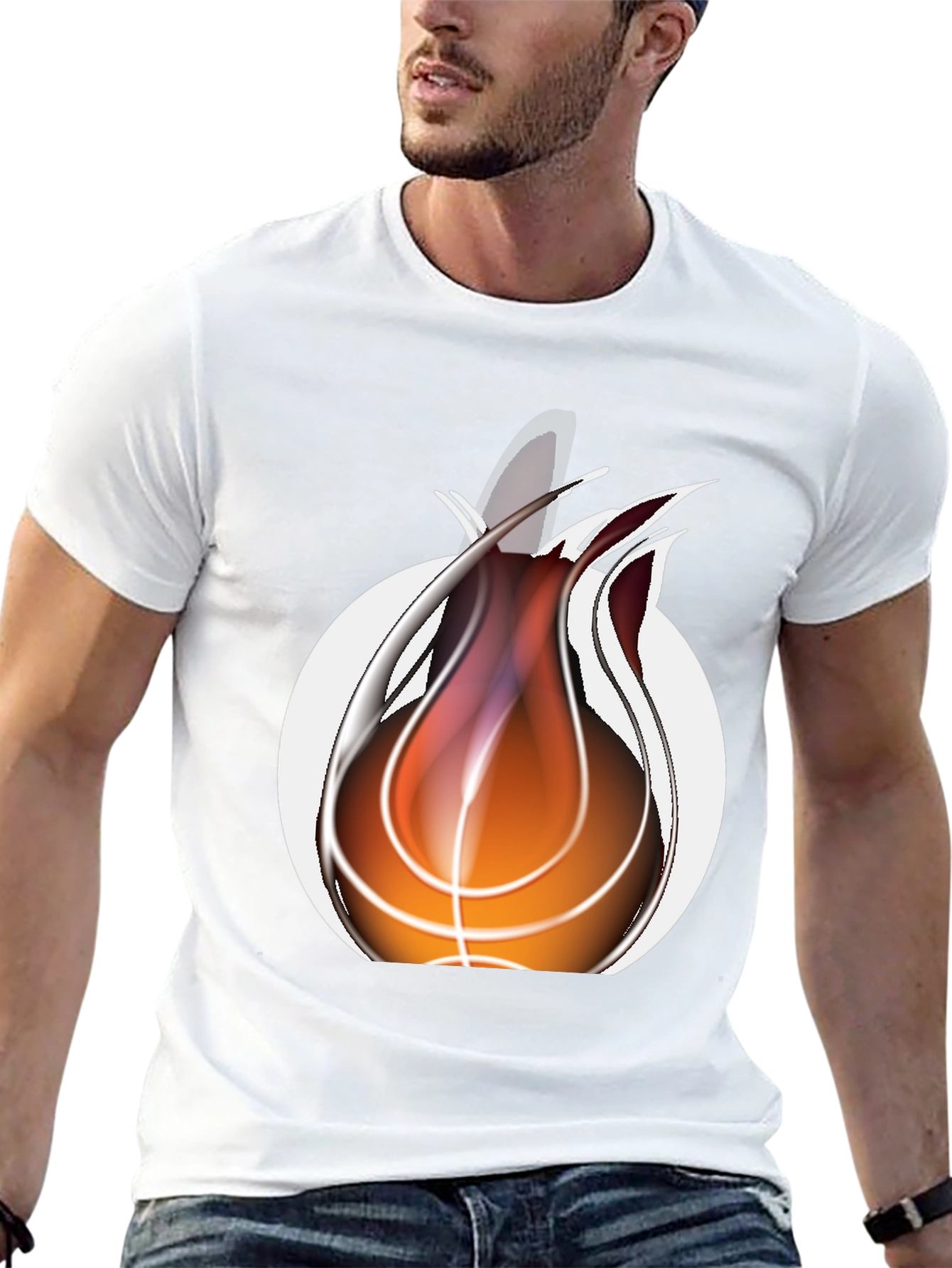 Black Fiery Basketball Graphic Tee - Cool Sportswear view 13
