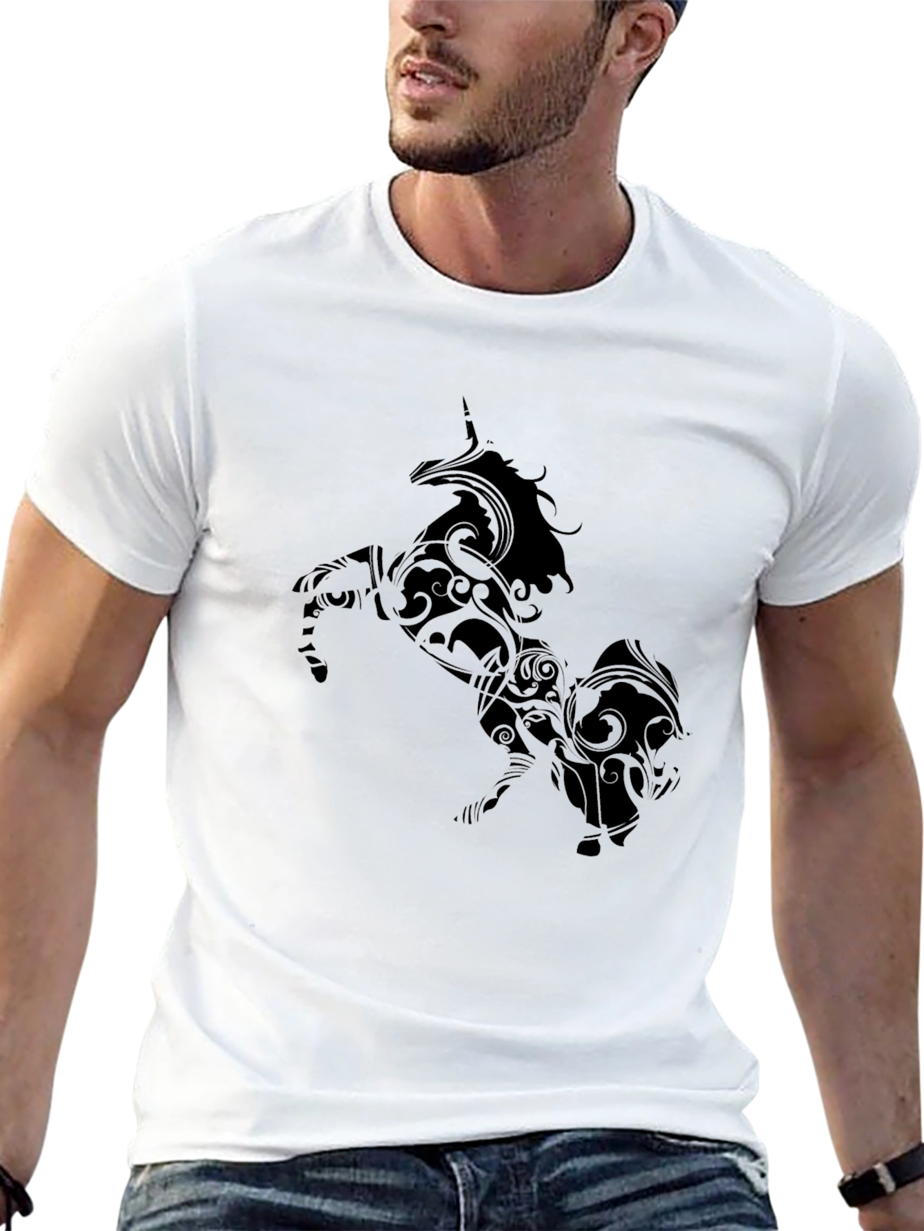 Black Unicorn Graphic Black Tee Shirt view 13