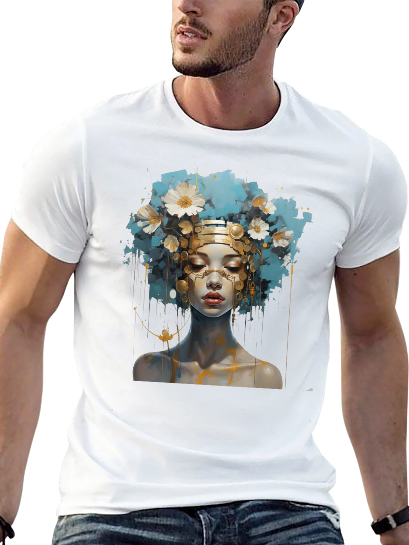 Black Artistic Woman Graphic Black Tee view 13