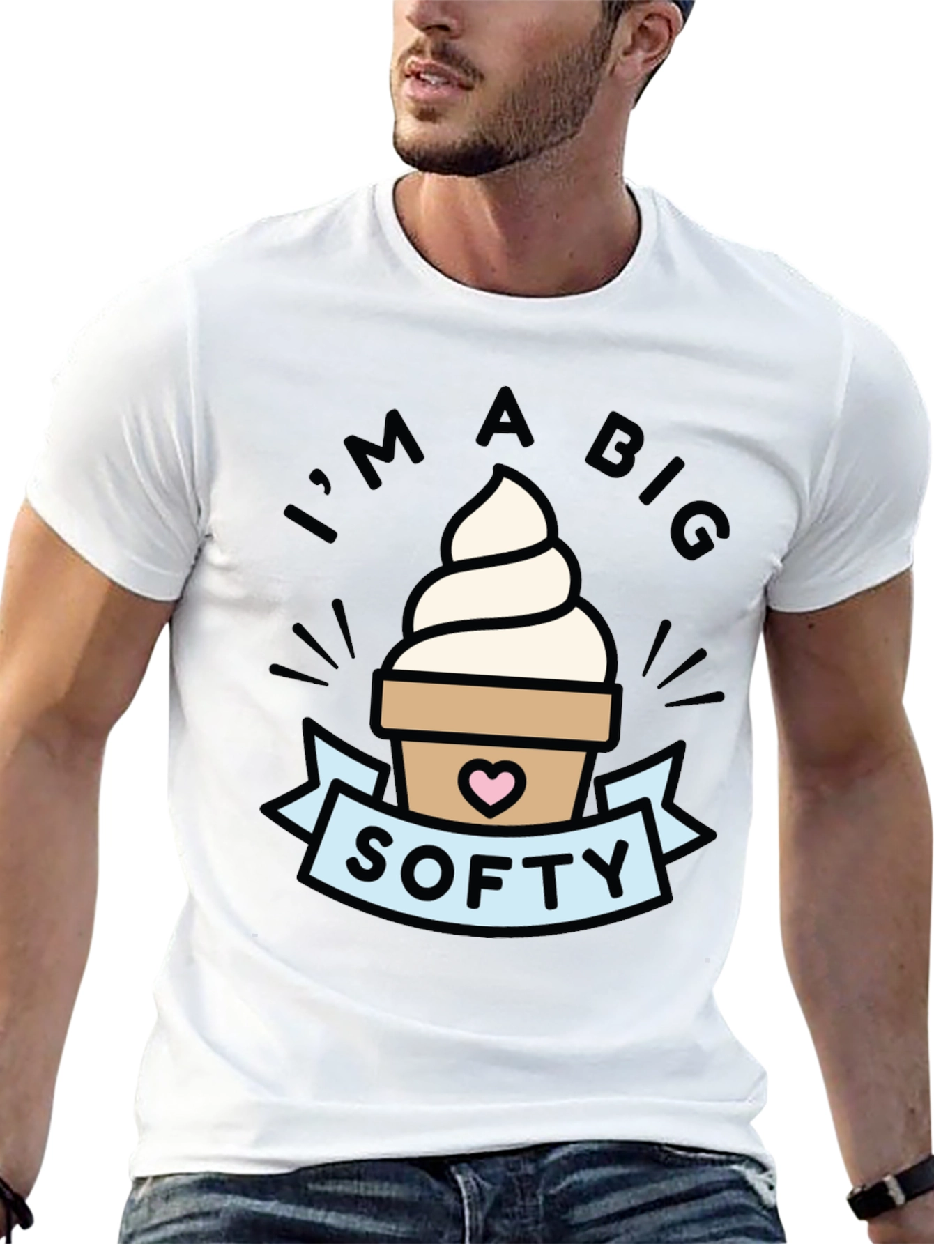 Black I'm a Big Softy Graphic Tee view 13