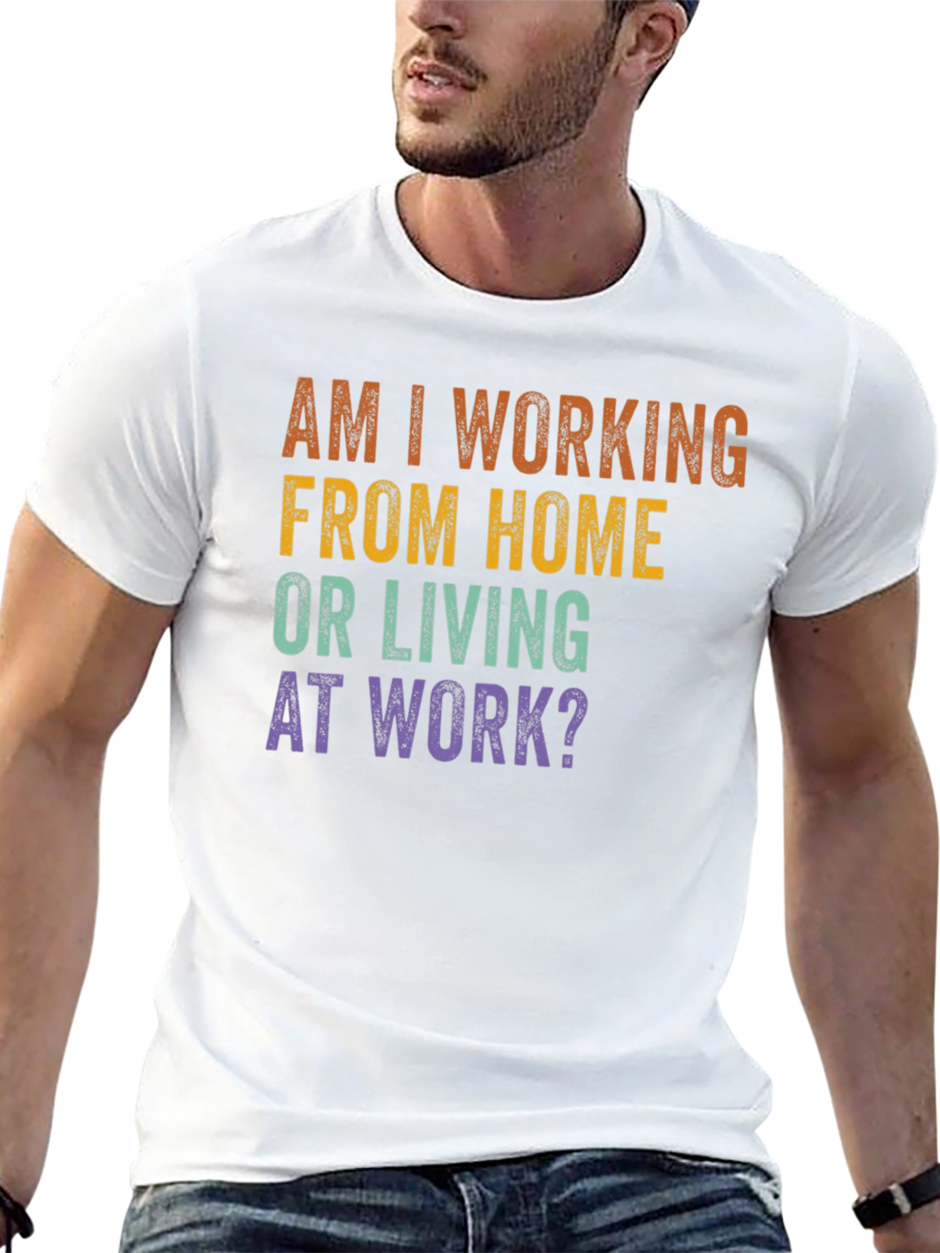 Black Working From Home T-Shirt view 13