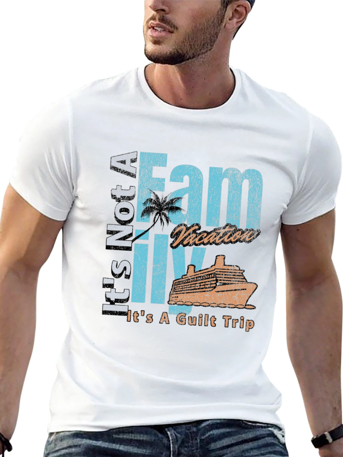Black Funny Family Vacation Guilt Trip T-Shirt view 13