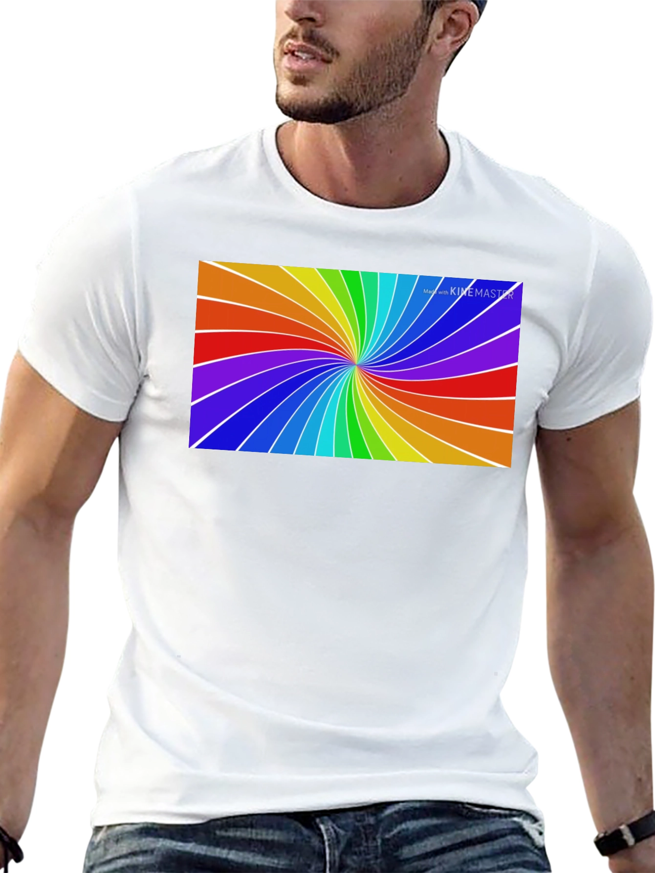Black Rainbow Swirl Tee - Vivid Graphic Print view 13