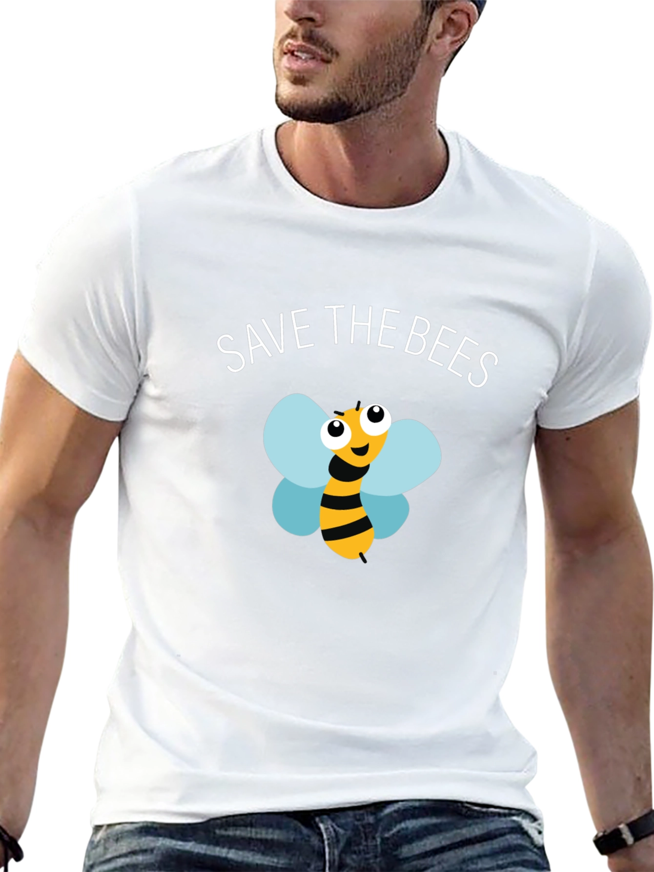 Black Save the Bees T-Shirt - Black Graphic Tee view 13