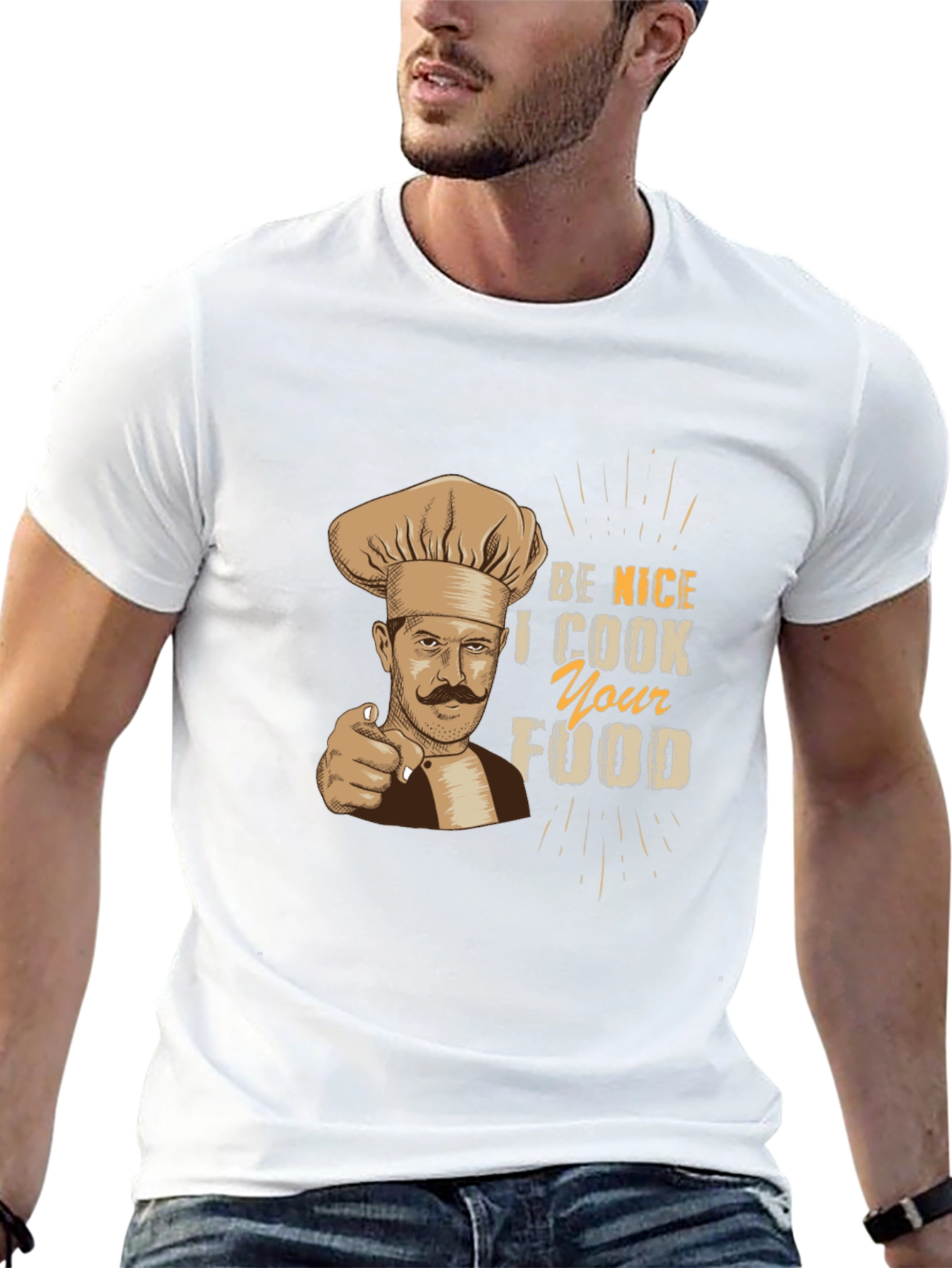 Black Be Nice I Cook Your Food Graphic Tee view 13